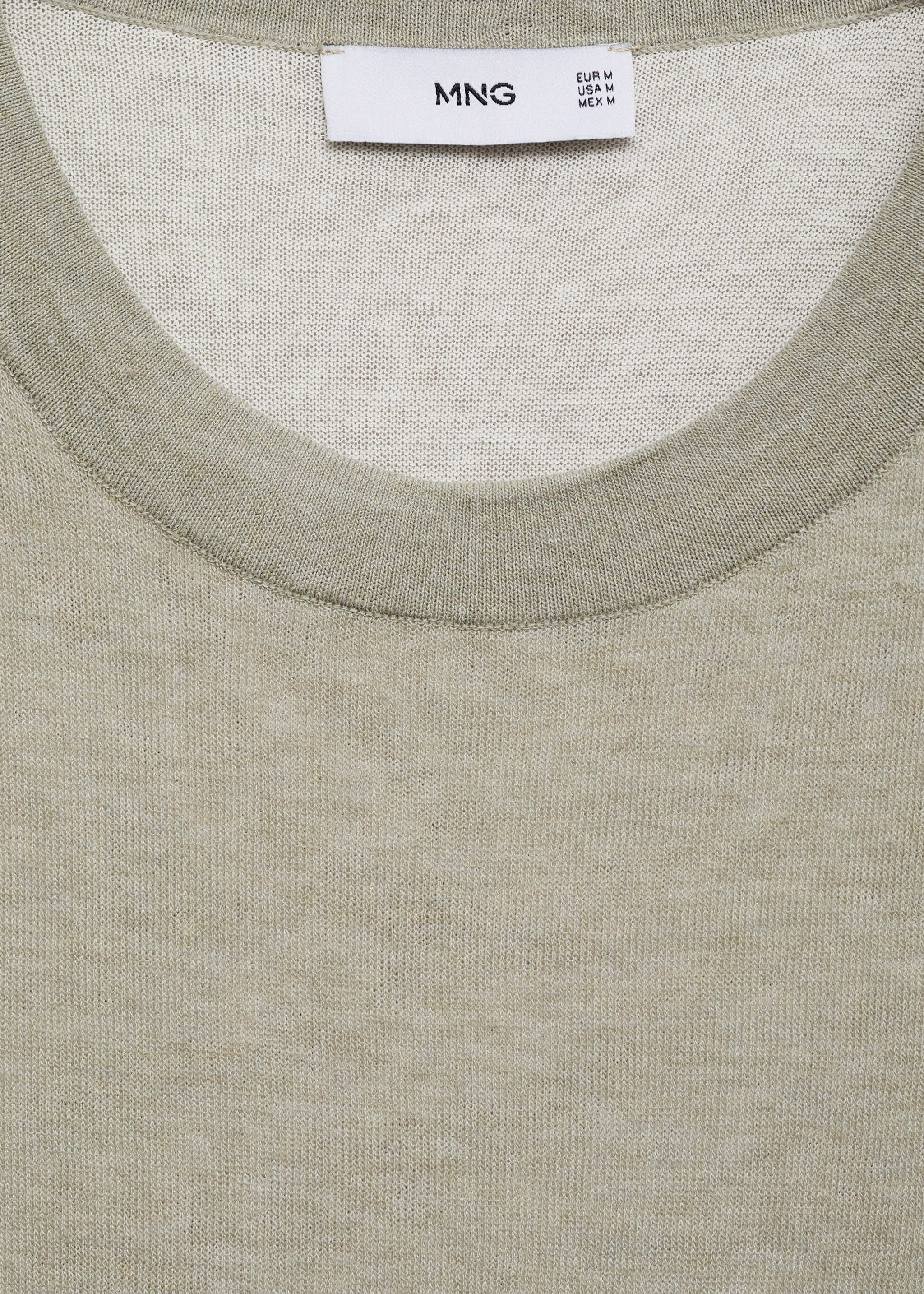 Contrasting cotton-blend T-shirt - Details of the article 8, Khaki. Ref: 17051244-00.