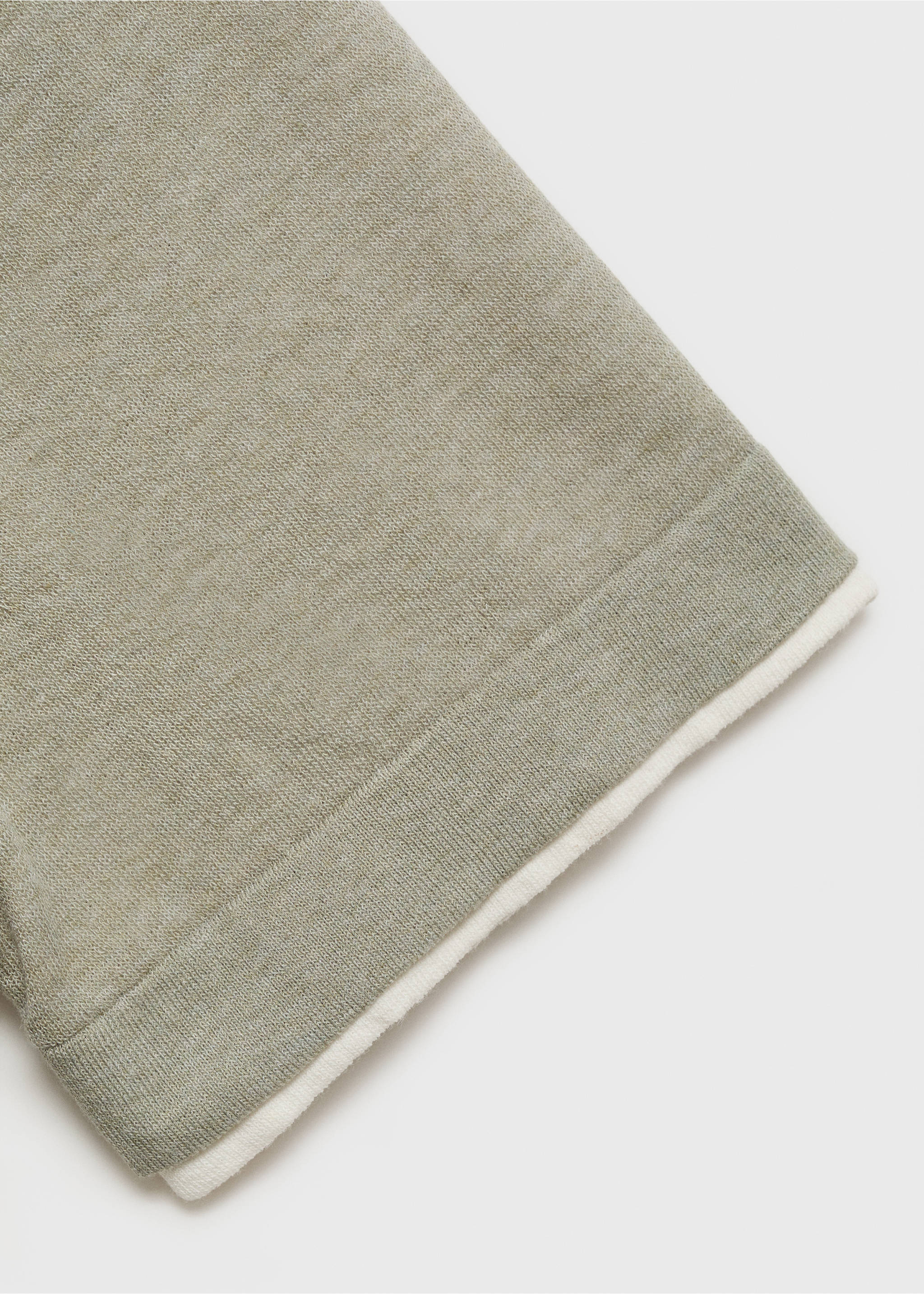 Contrasting cotton-blend T-shirt - Details of the article 0, Khaki. Ref: 17051244-00.