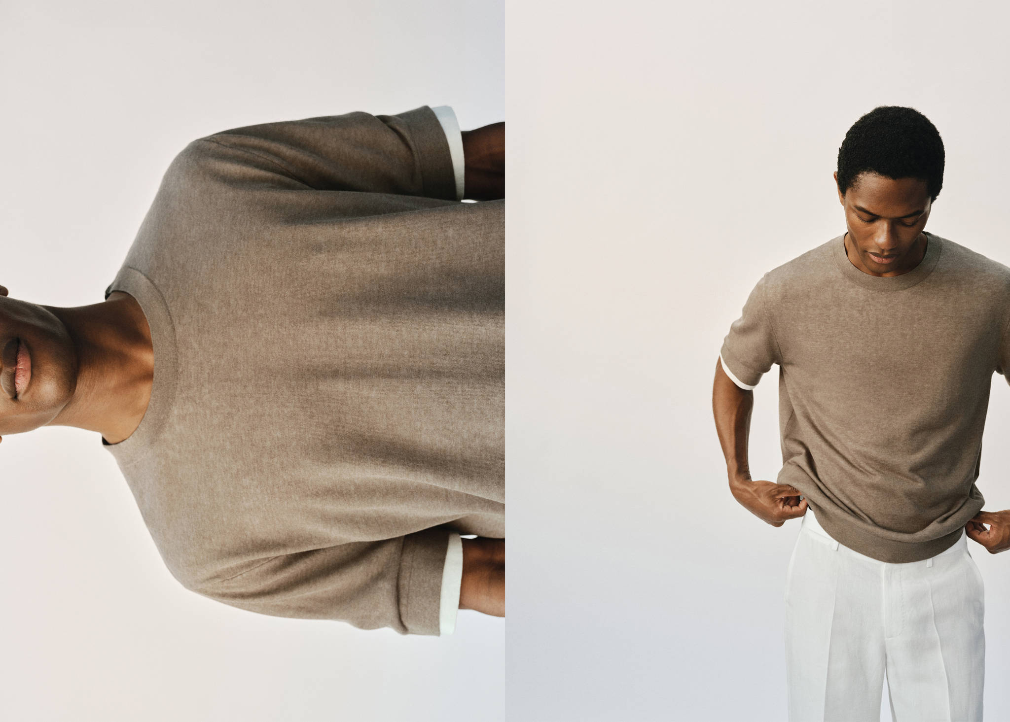 T-shirt combiné coton - Plan panoramique