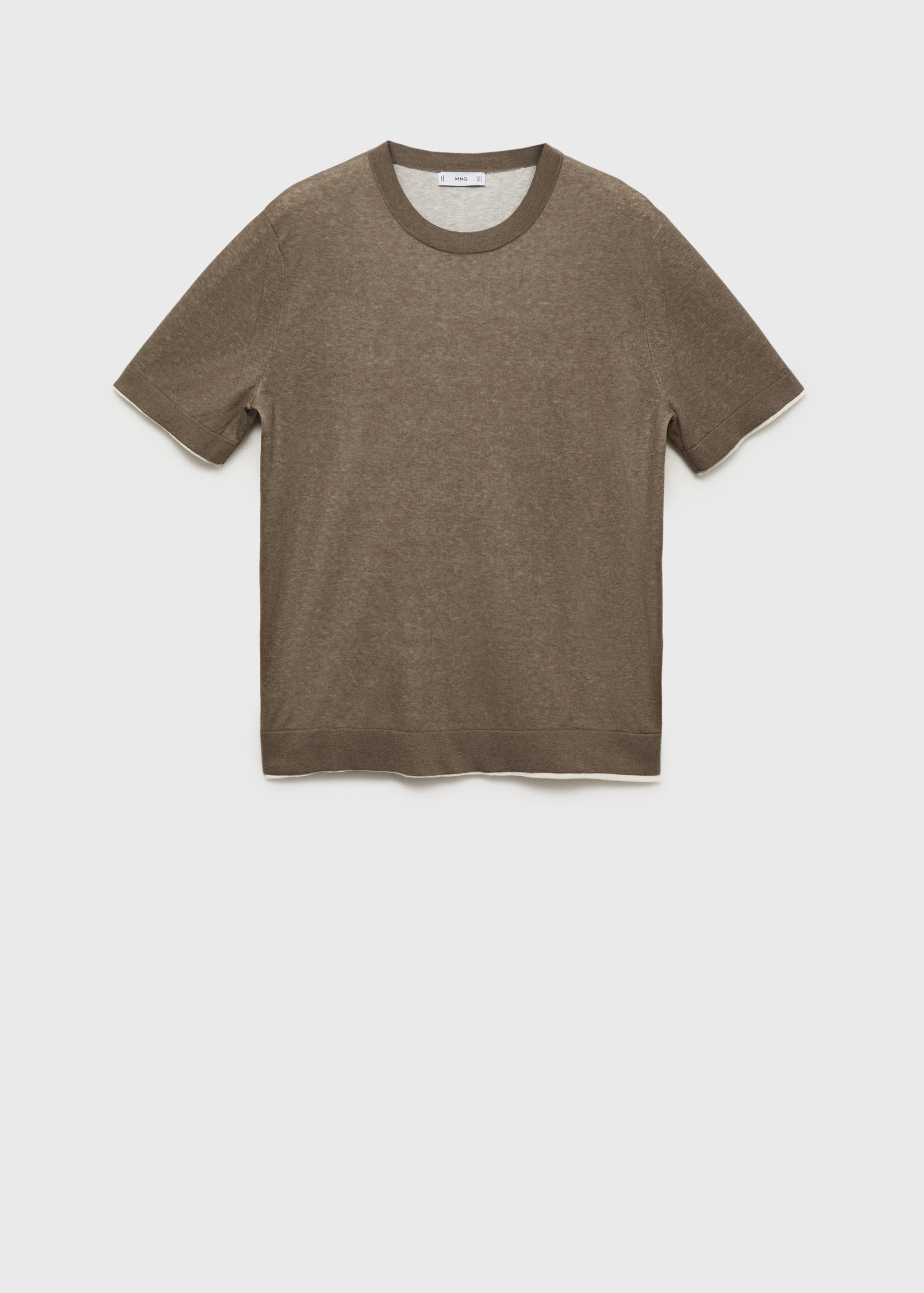 Contrasting cotton-blend T-shirt - Article without model