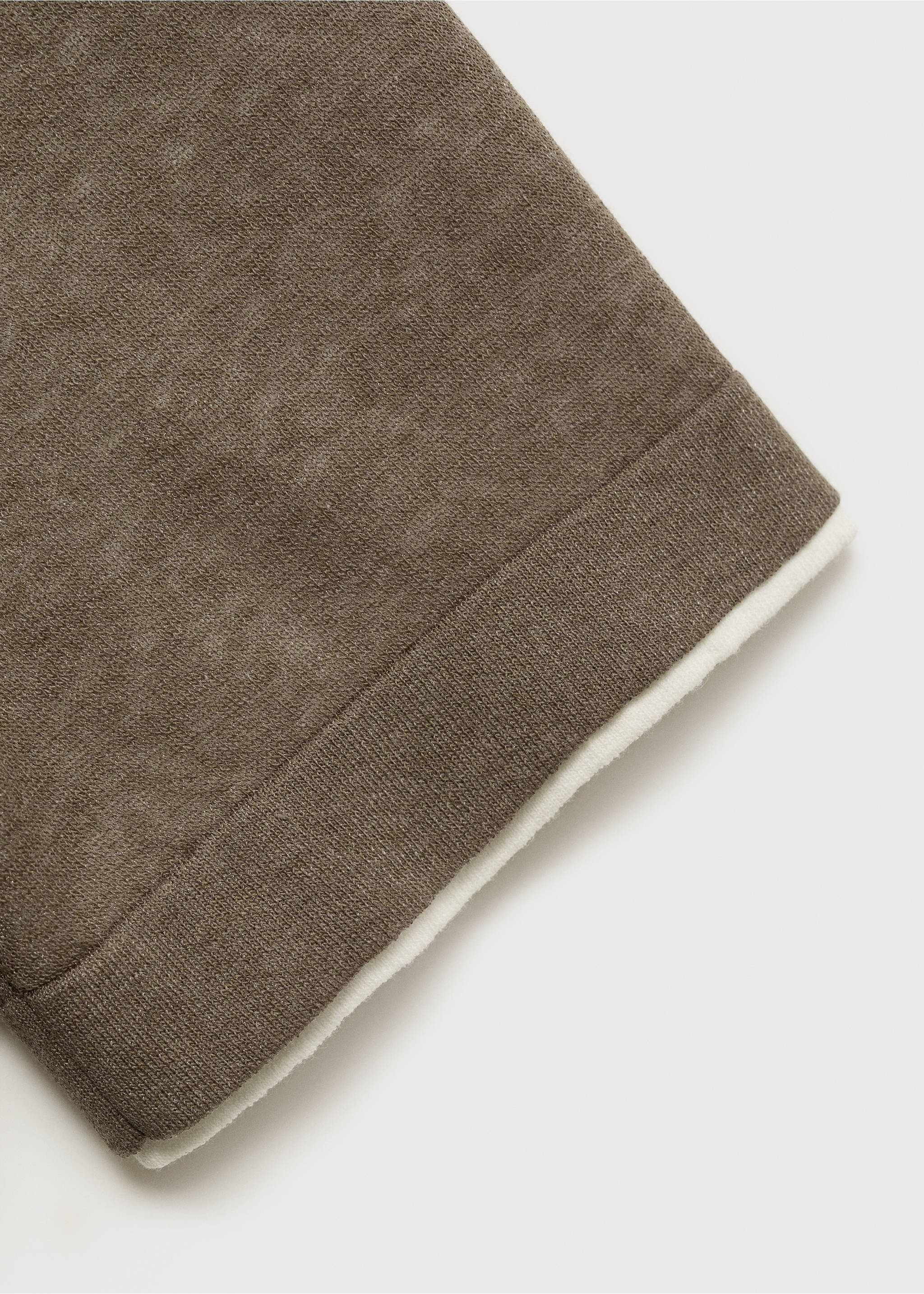 Contrasting cotton-blend T-shirt - Details of the article 8, Dark Green. Ref: 17051244-00.