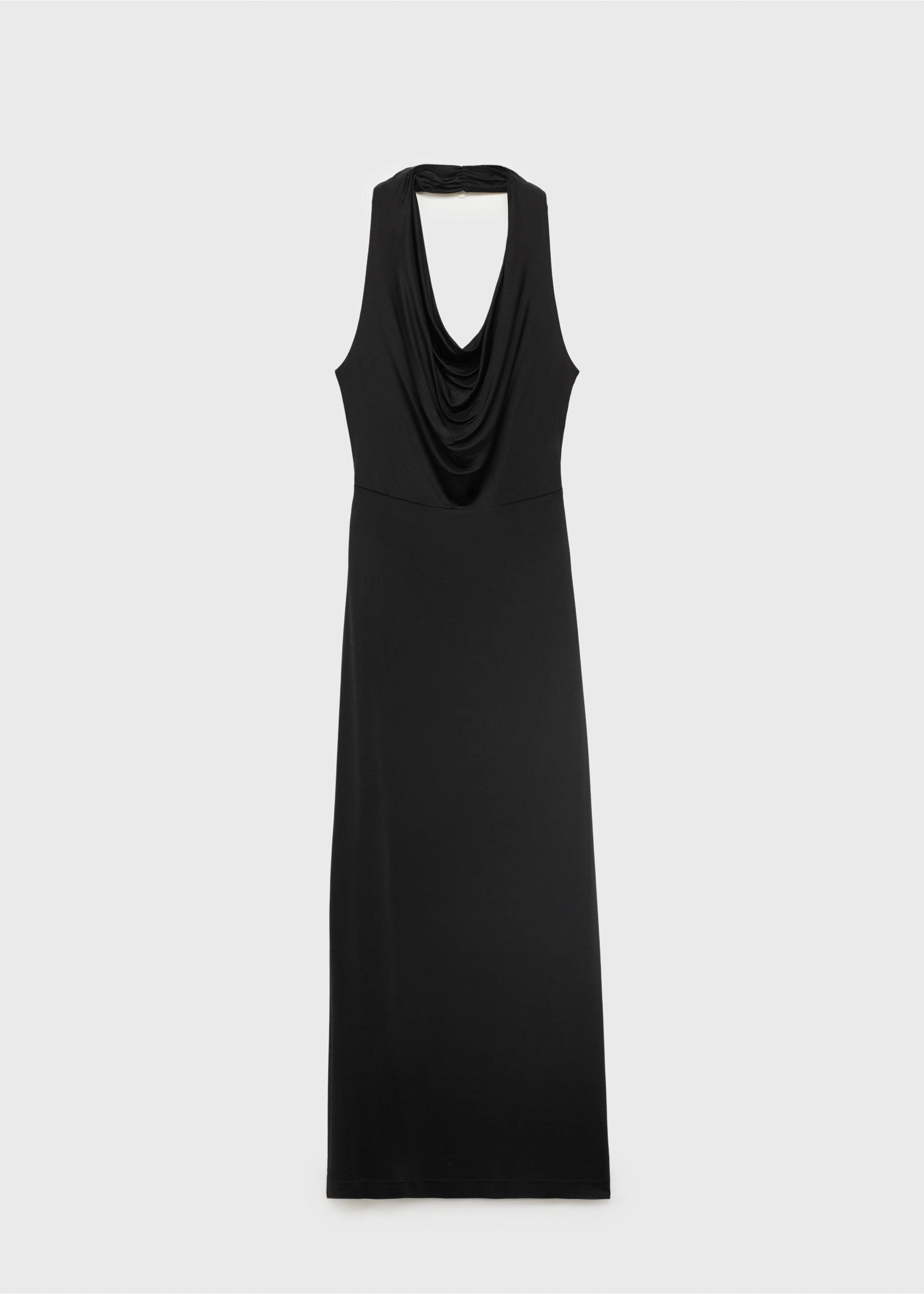 Draped open-back dress - Article without model, Black. Ref: 17051248-00.