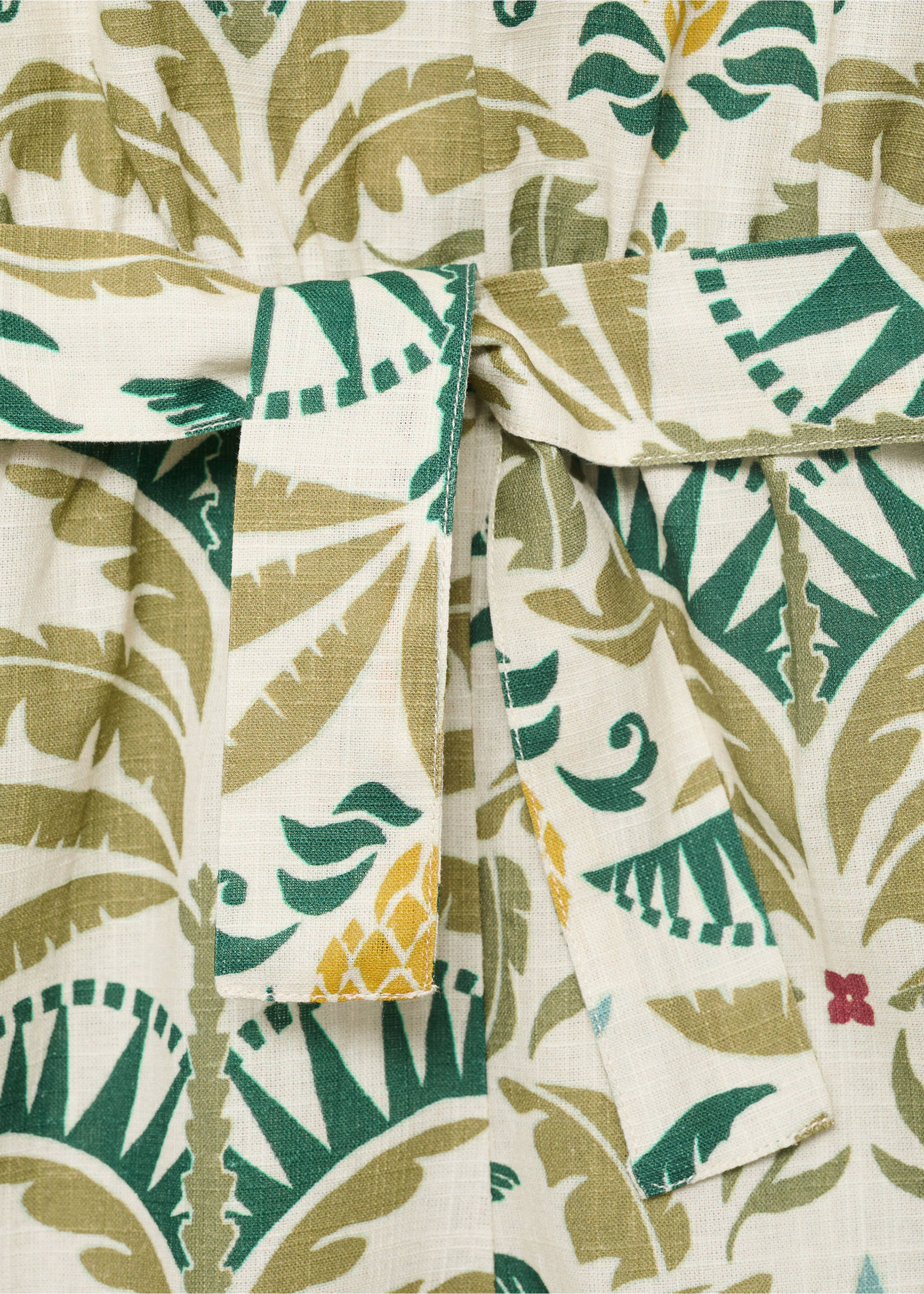 Tropical print jumpsuit - Details of the article 8, Green. Ref: 17051253-00.