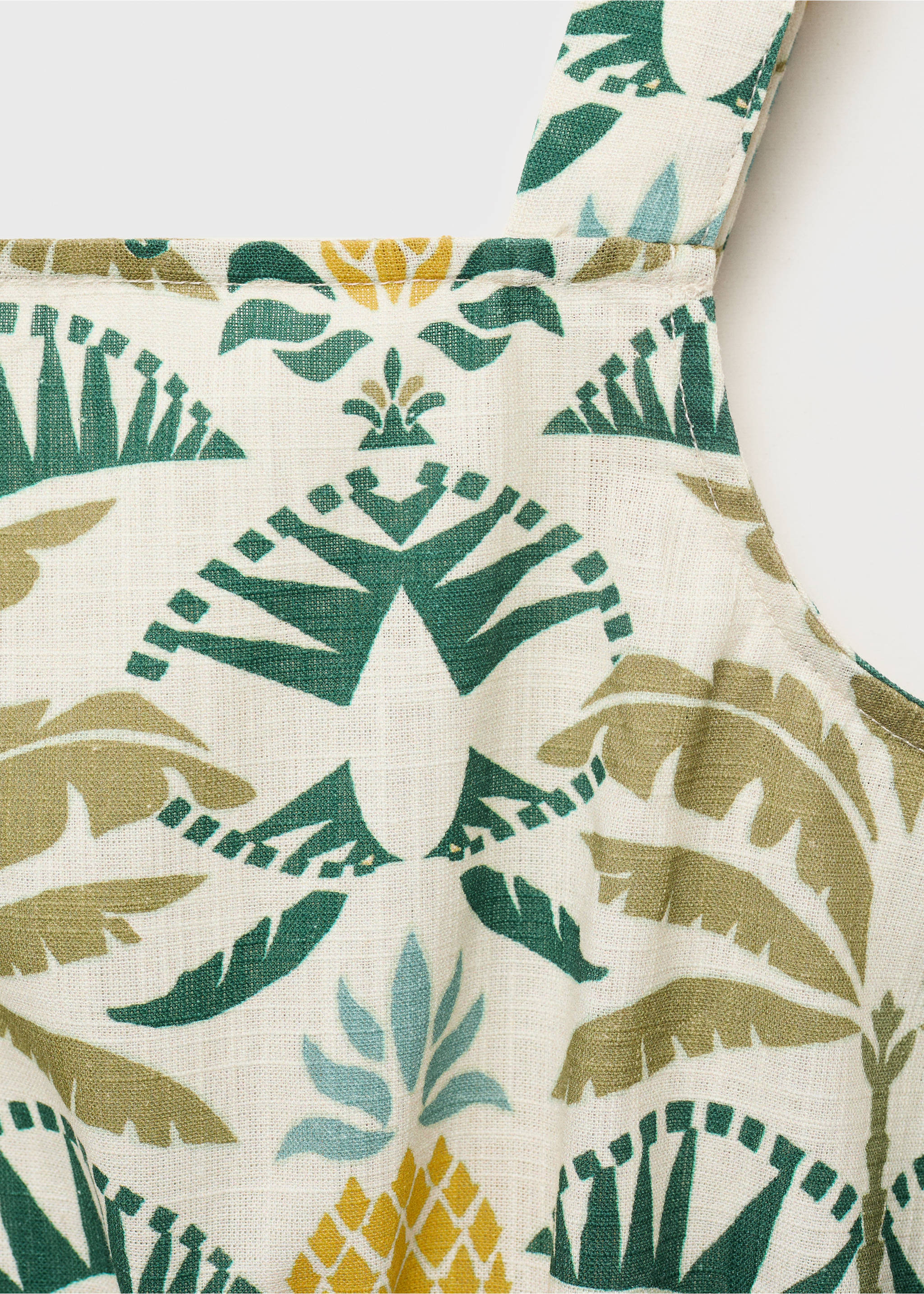 Tropical print jumpsuit - Details of the article 0, Green. Ref: 17051253-00.