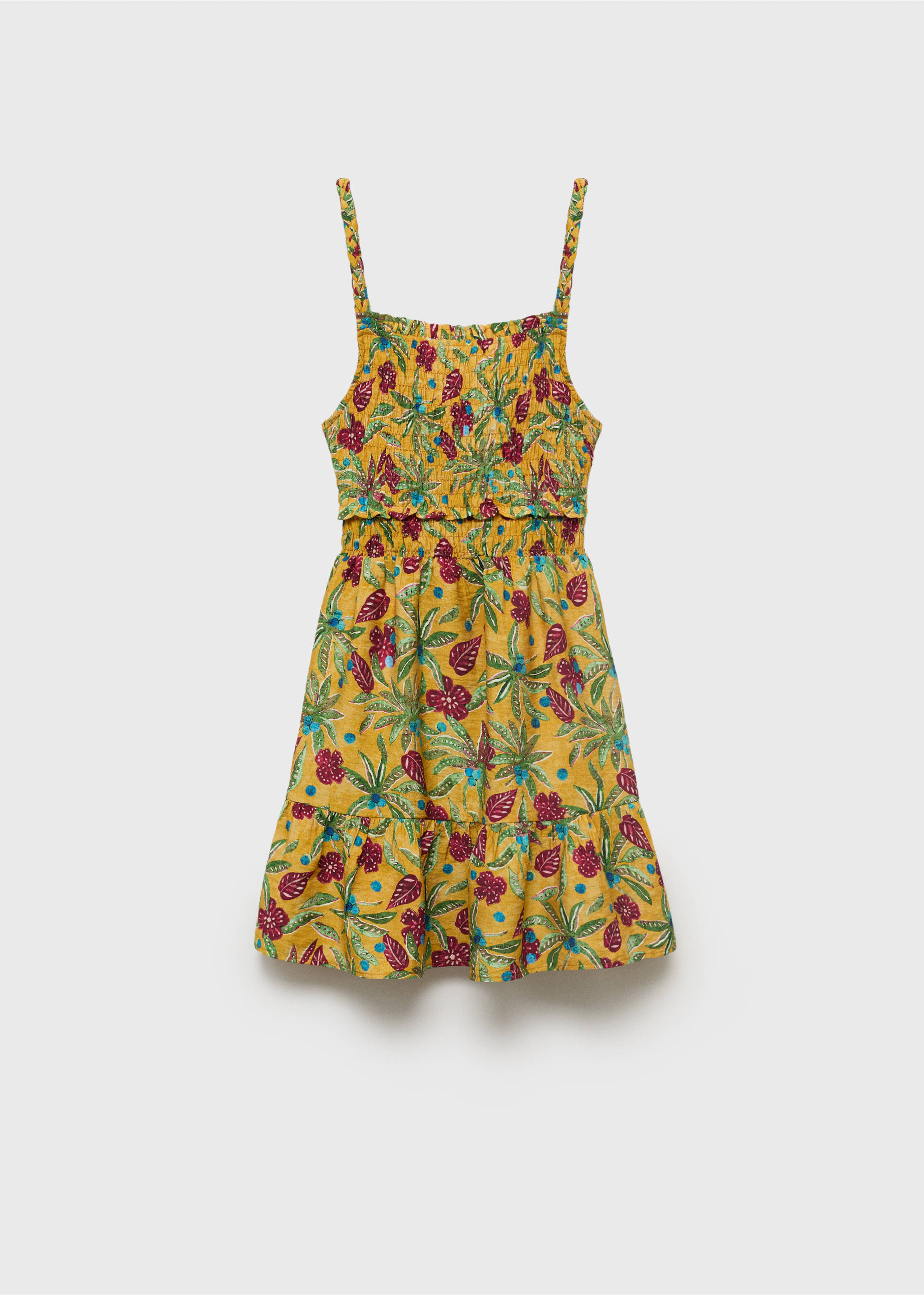 Rochie cu fronseuri și imprimeu - Articol fără model, Muștar. Ref: 17051255-00.