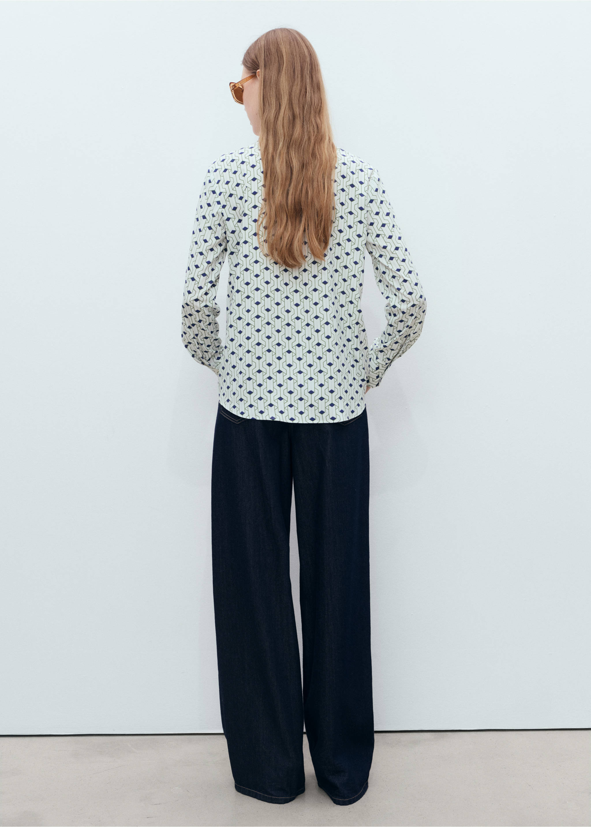 Geometric print shirt - Reverse of the article, Blue. Ref: 17051256-00.