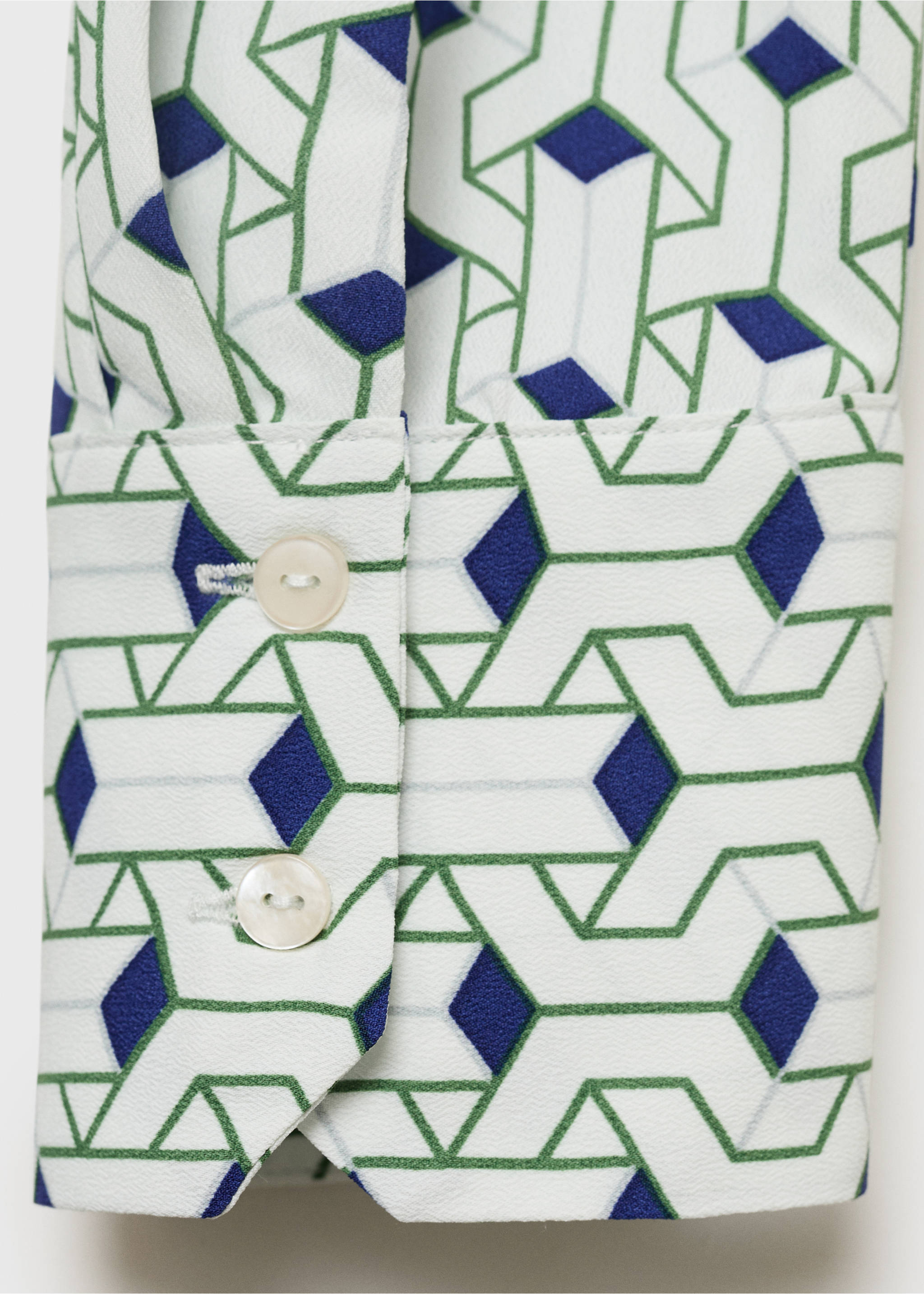 Geometric print shirt - Details of the article 0, Blue. Ref: 17051256-00.