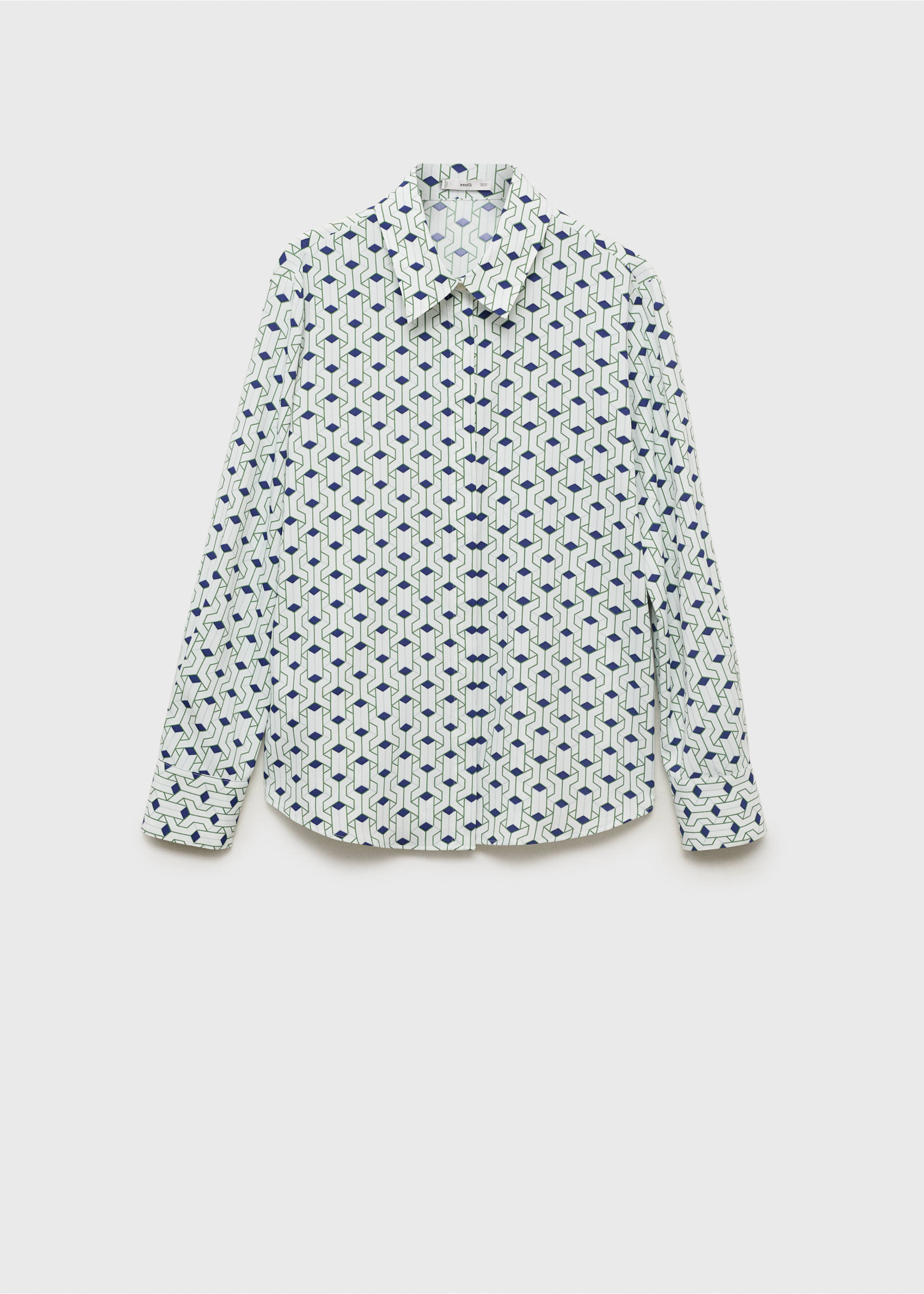 Geometric print shirt - Article without model, Blue. Ref: 17051256-00.
