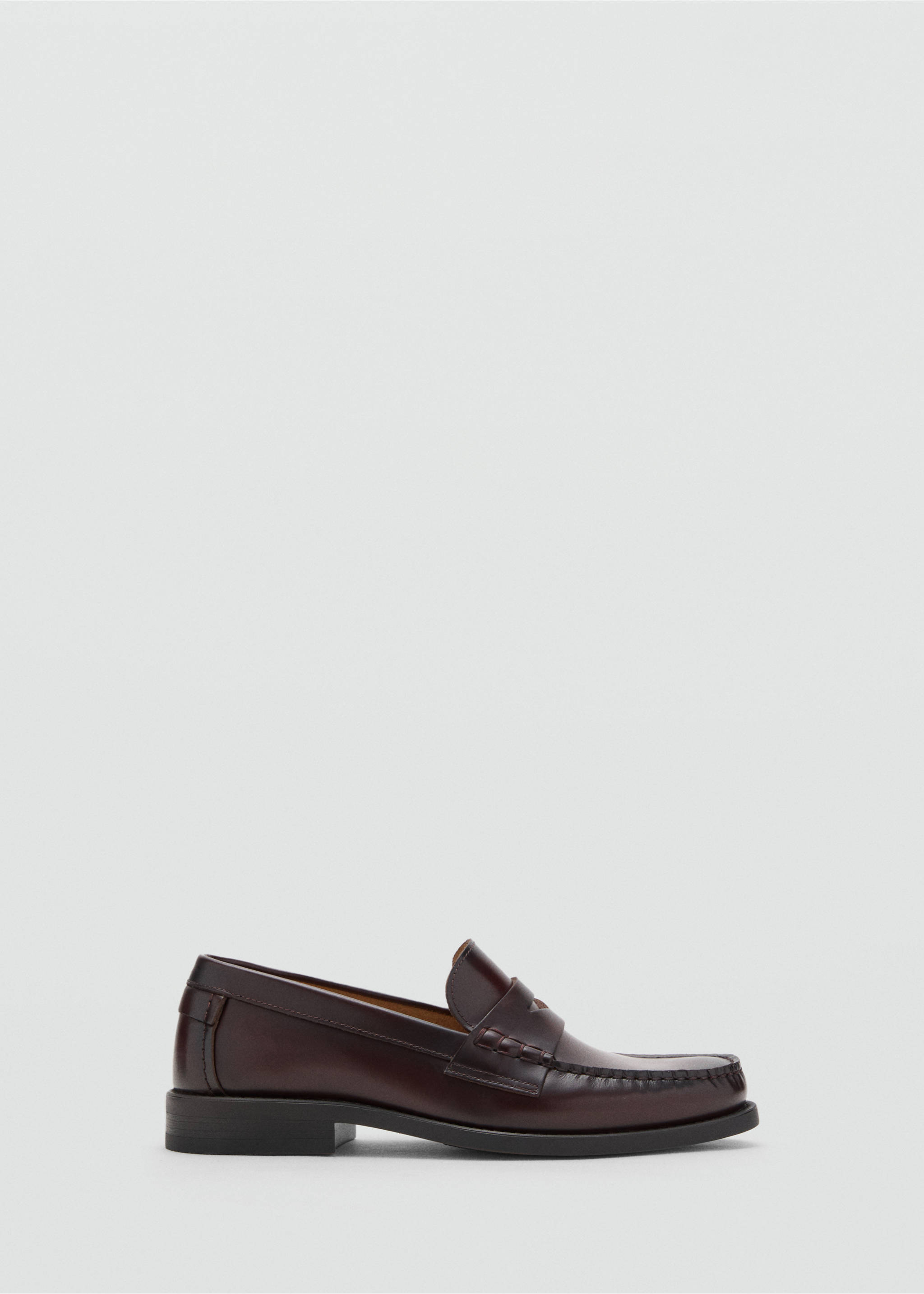 Aged-leather loafers - Article without model, Burgundy. Ref: 17051257-00.
