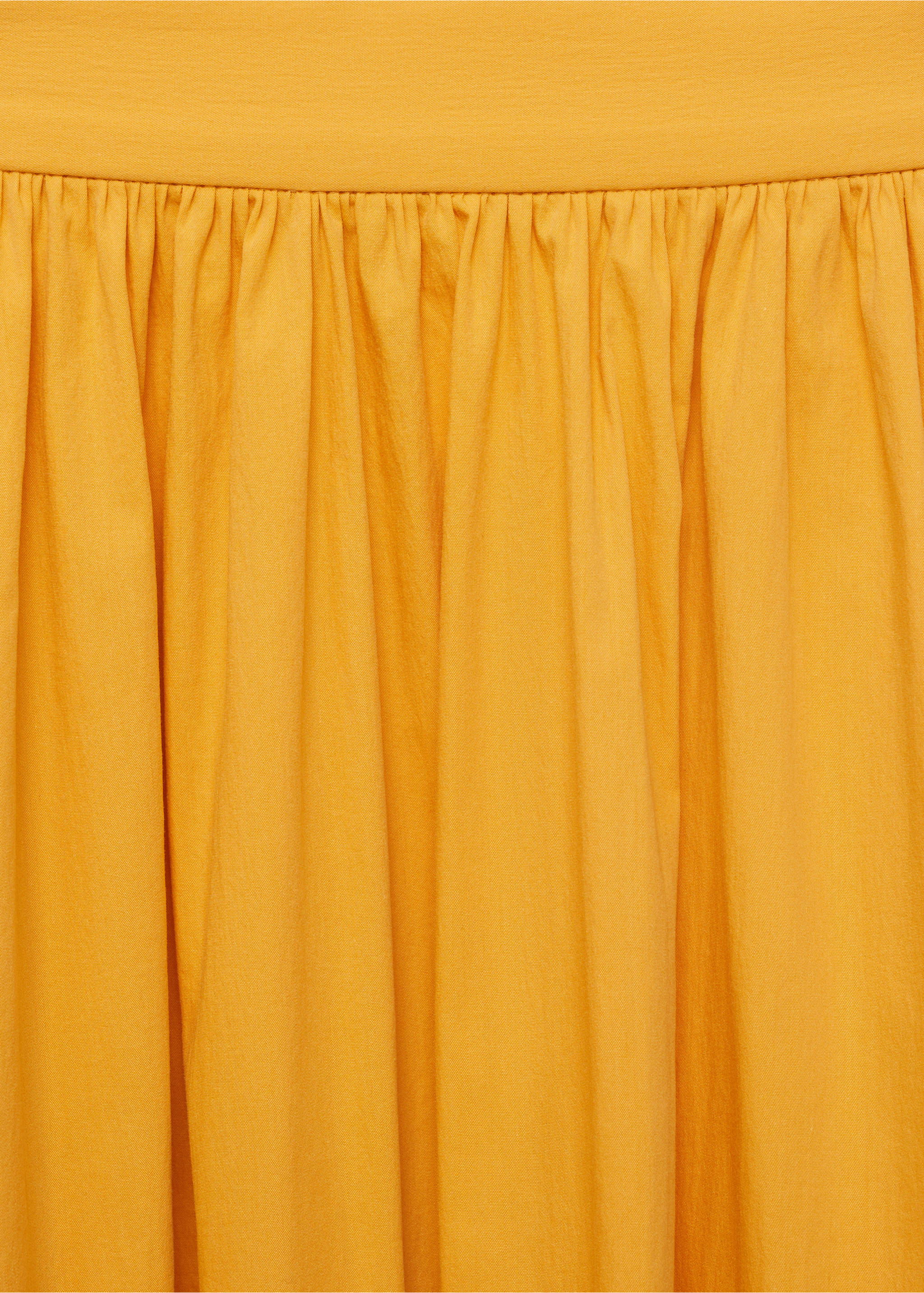 Long gathered skirt - Details of the article 8, Mustard. Ref: 17051260-00.