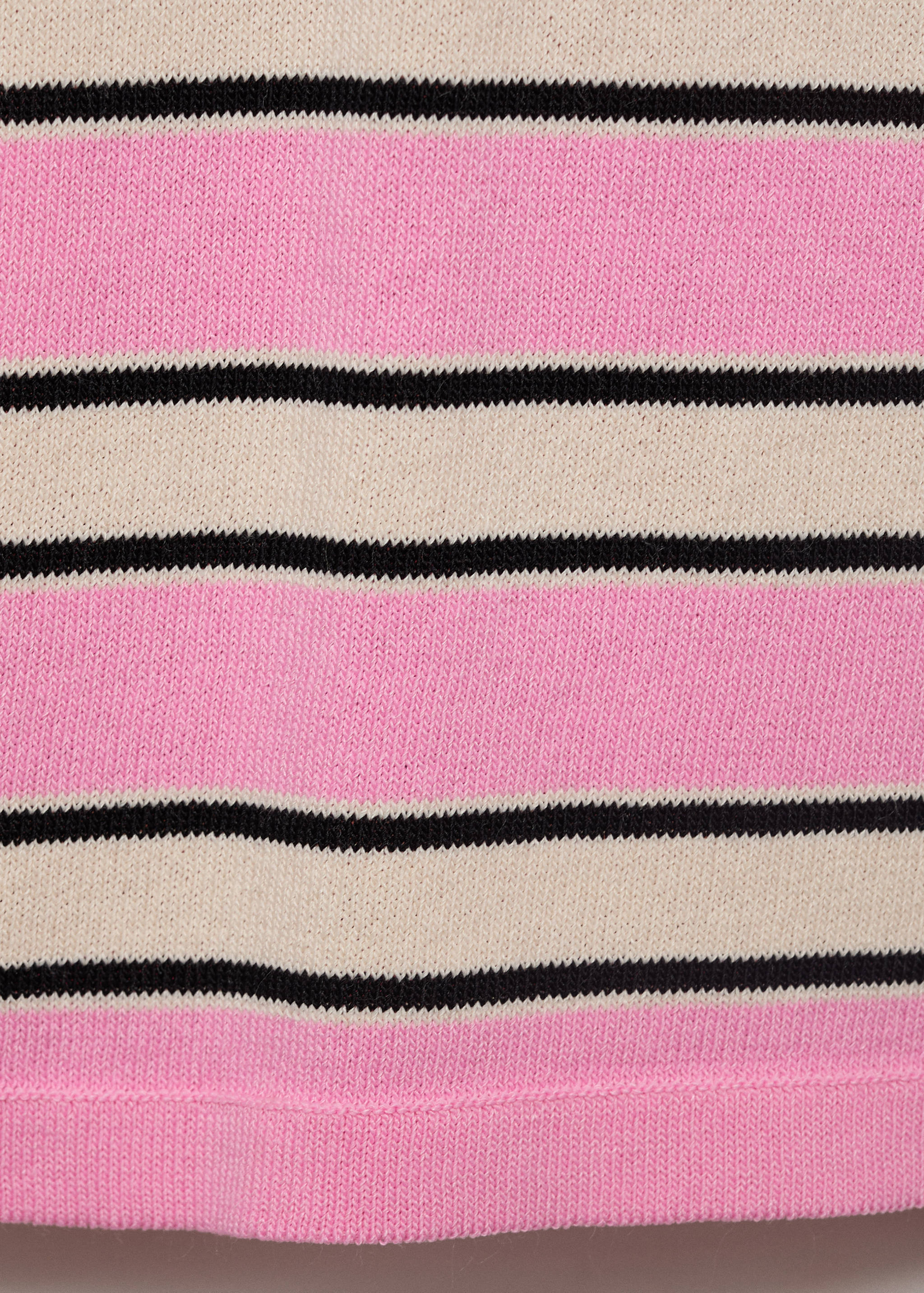 Kurzarm-Pullover mit kombiniertem Streifendesign - Detail des Artikels 0