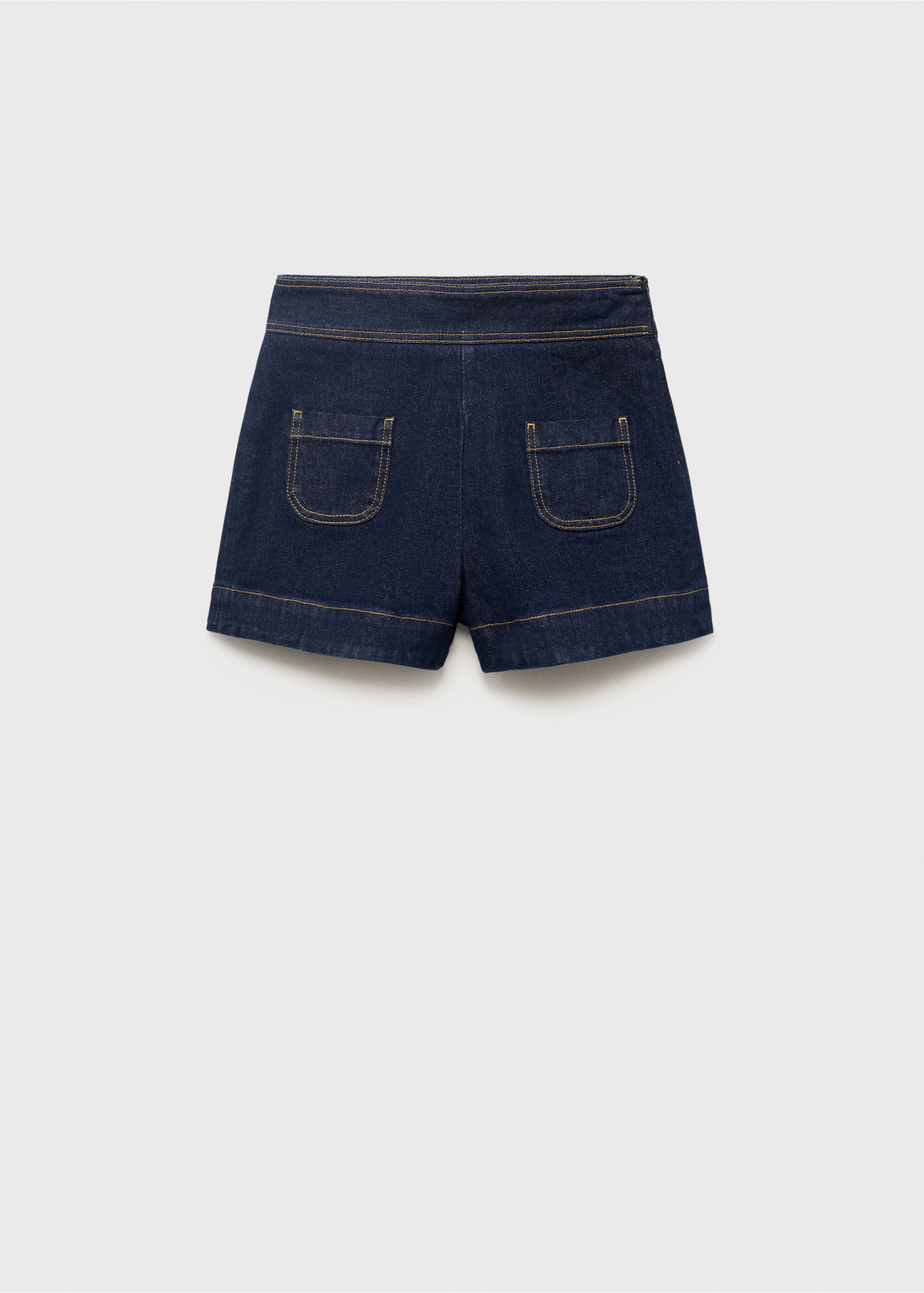 High-waisted denim shorts with pockets - Article without model, Open Blue. Ref: 17051266-00.