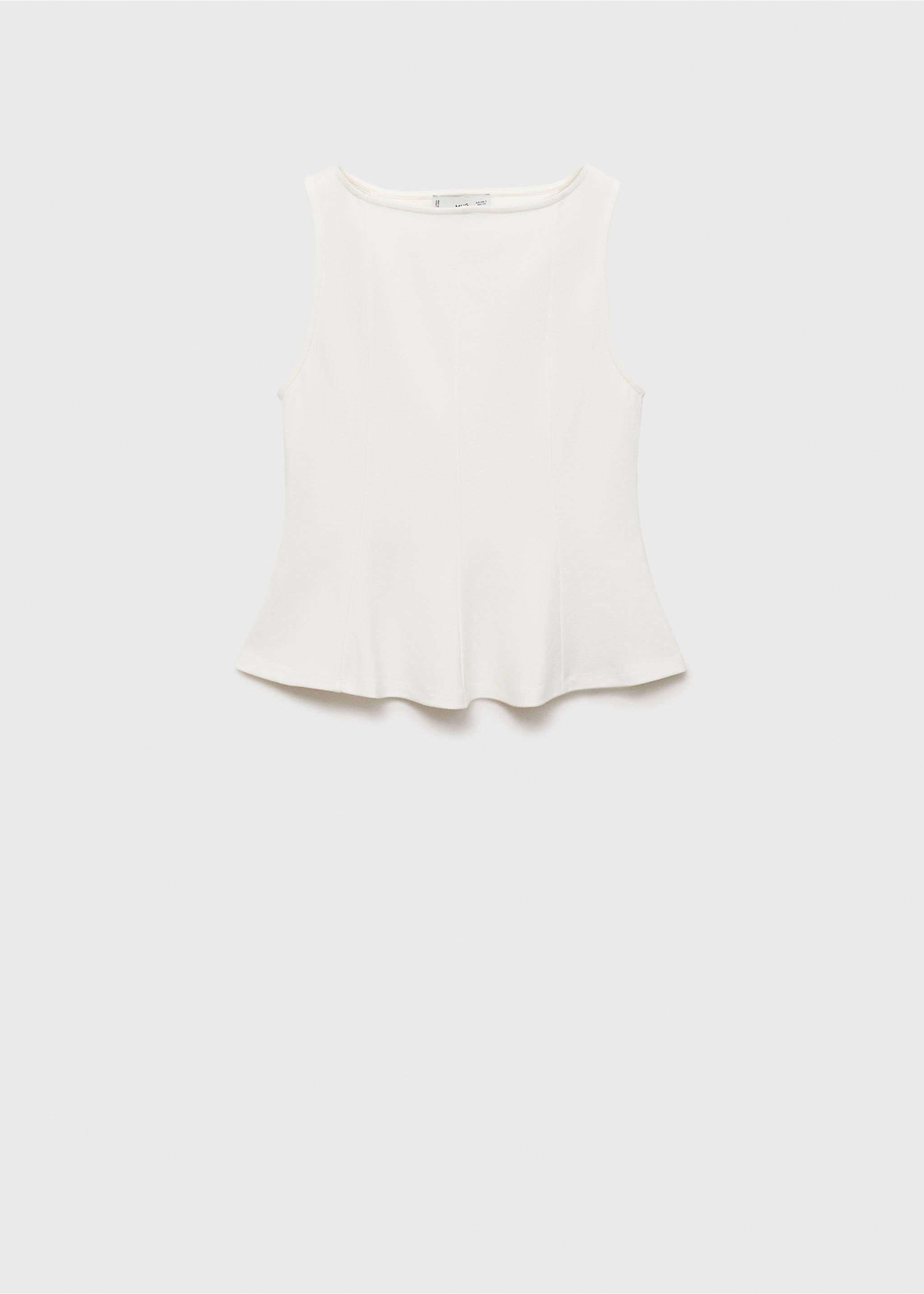 Peplum top with seam detail - Article without model, White. Ref: 17051268-00.