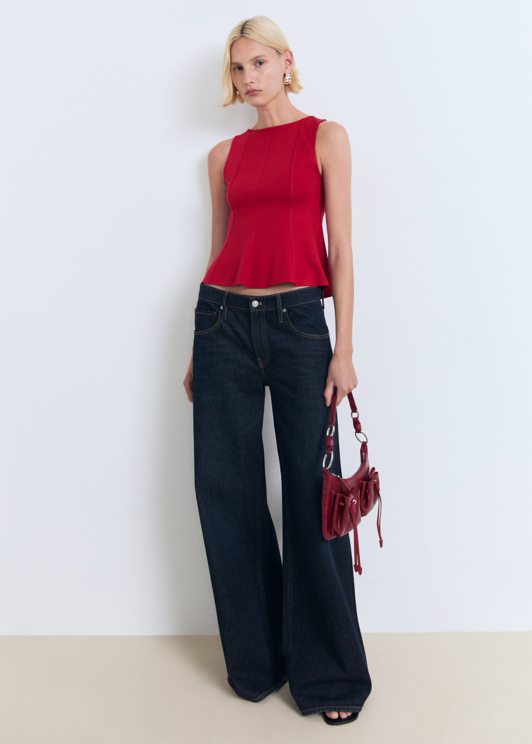 Peplum top with seam detail - General plane