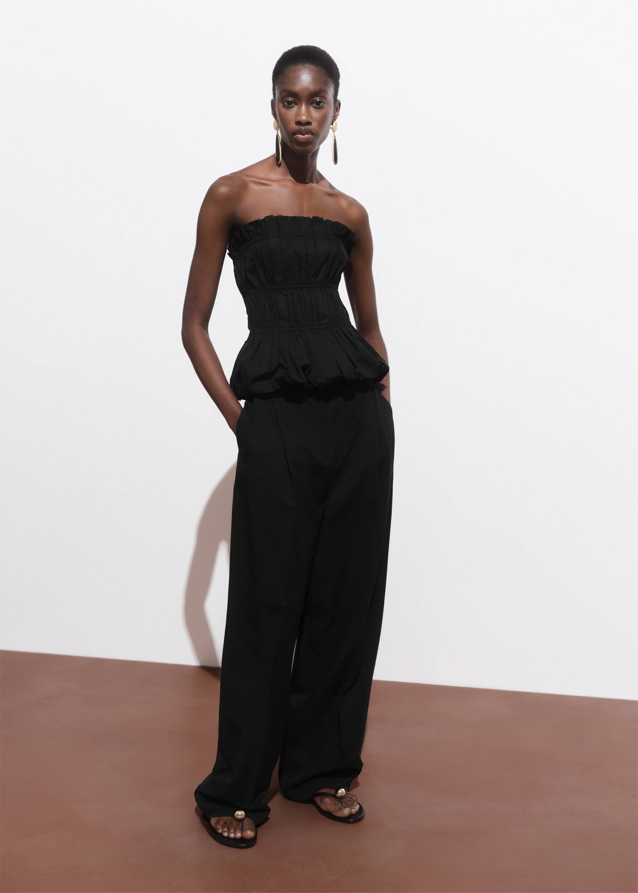 Ruched strapless top - General plane