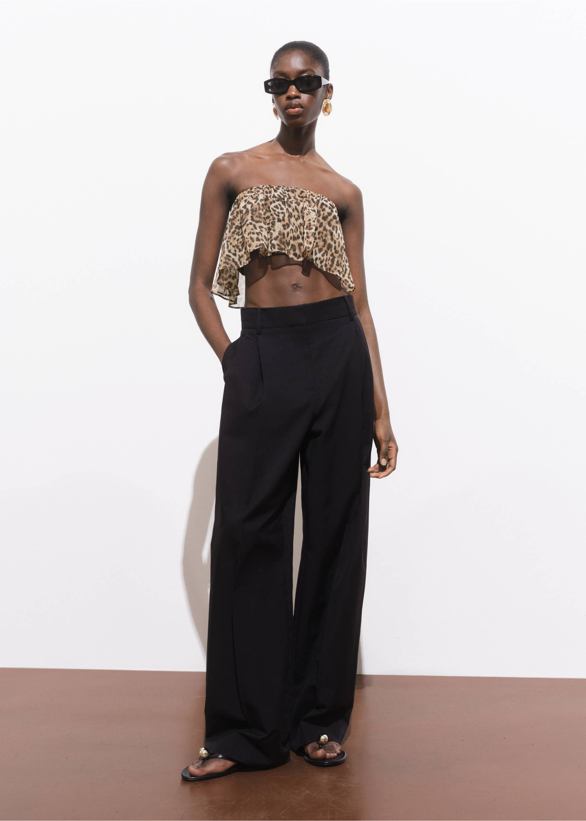 Animal-print crop top - General plane, Brown. Ref: 17051270-00.