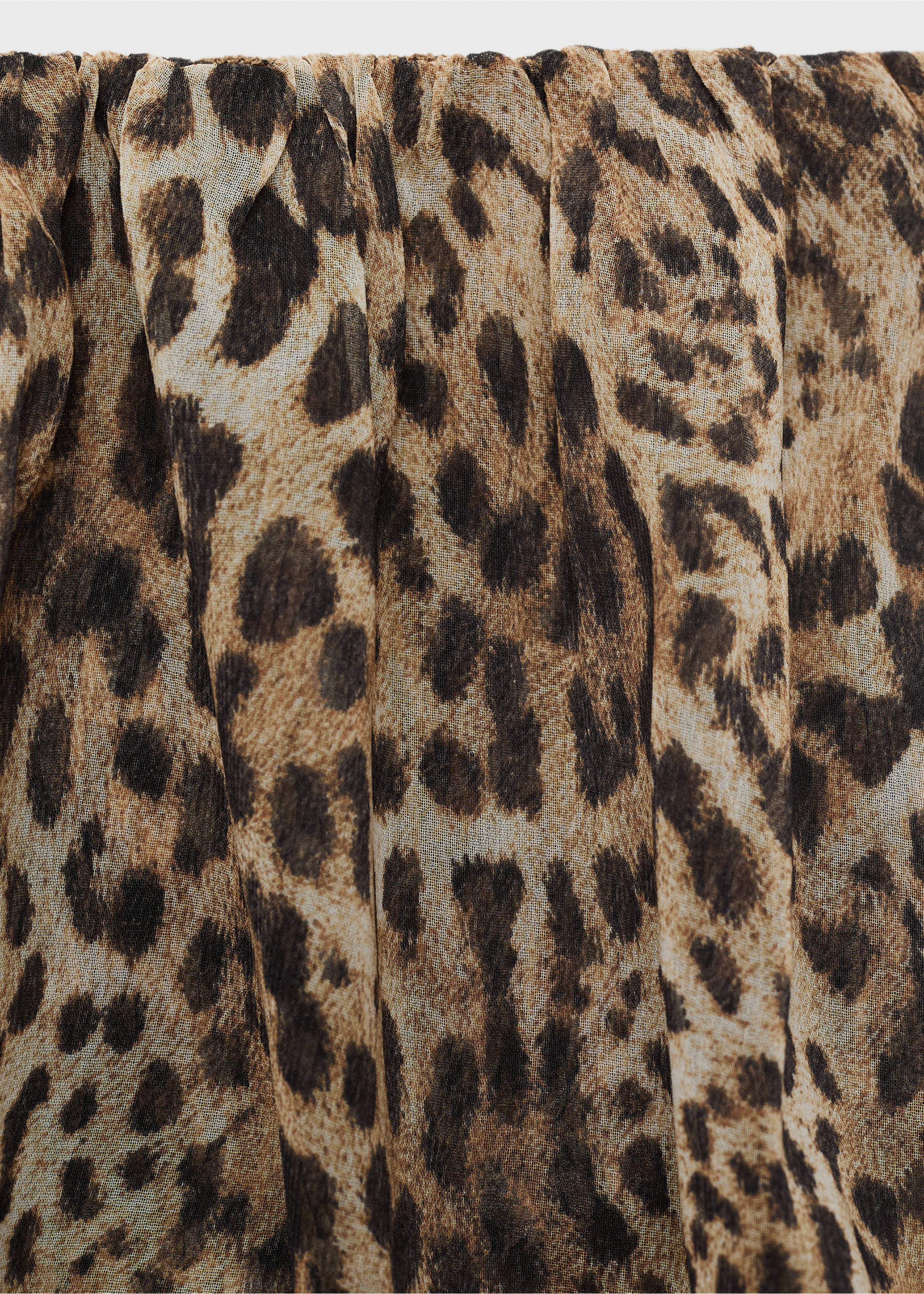 Animal-print crop top - Details of the article 8, Brown. Ref: 17051270-00.