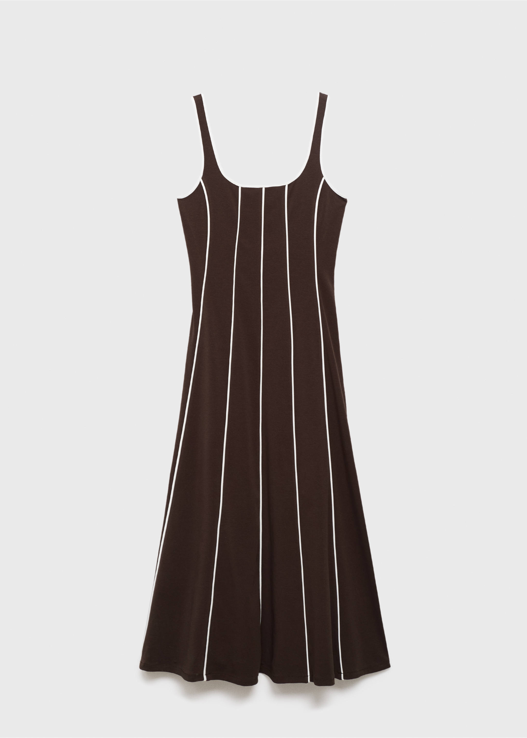 Vestido algodão riscas - Artigo sem modelo, Castanho. Ref: 17051272-00.