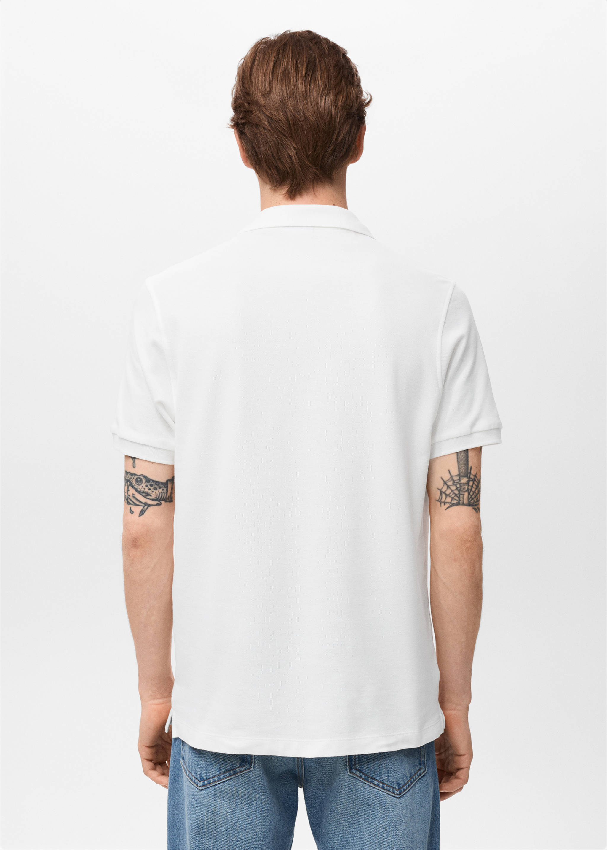 Regular-fit cotton piqué polo shirt - Reverse of the article