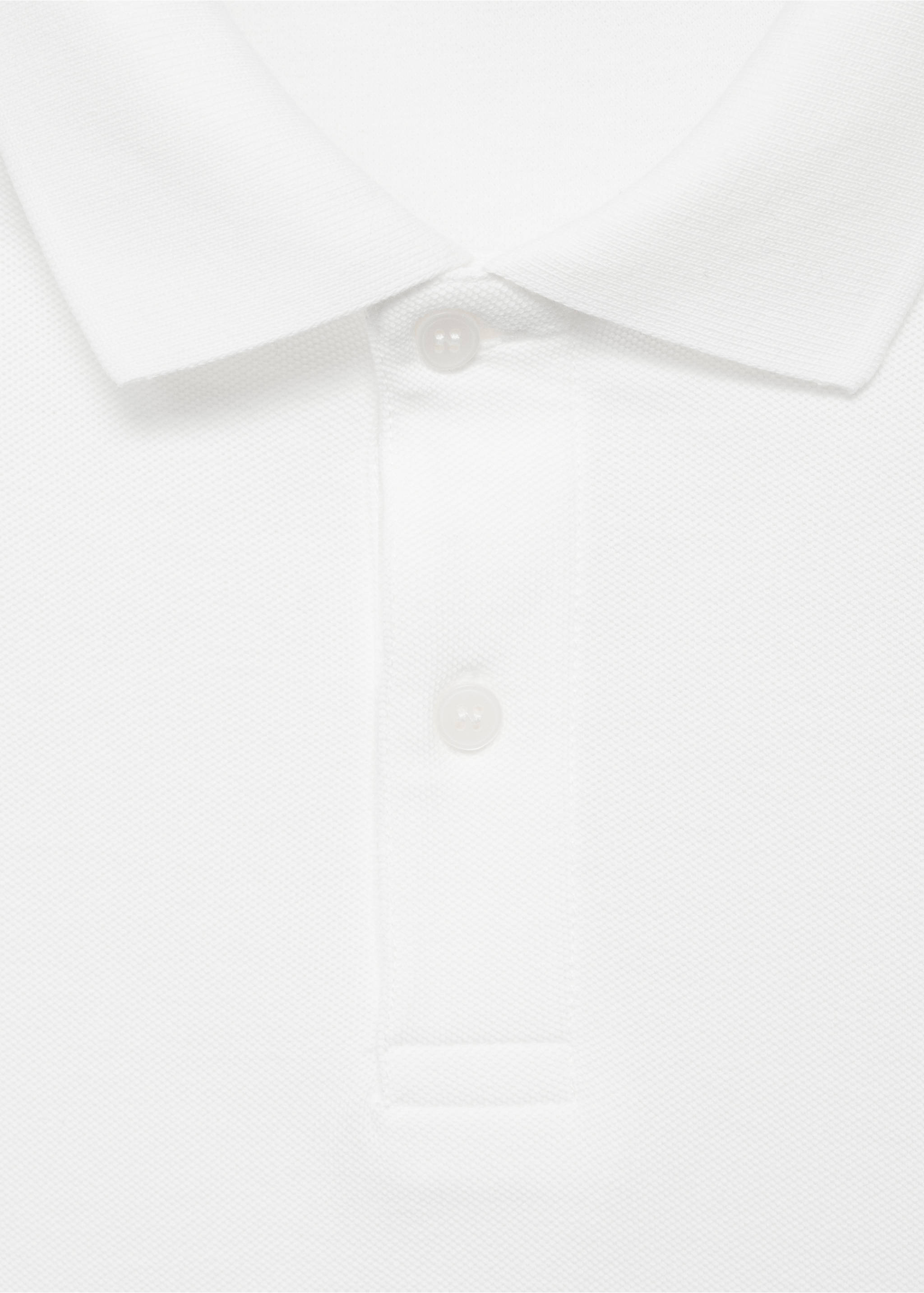 Regular-fit cotton piqué polo shirt - Details of the article 8, White. Ref: 17051273-00.