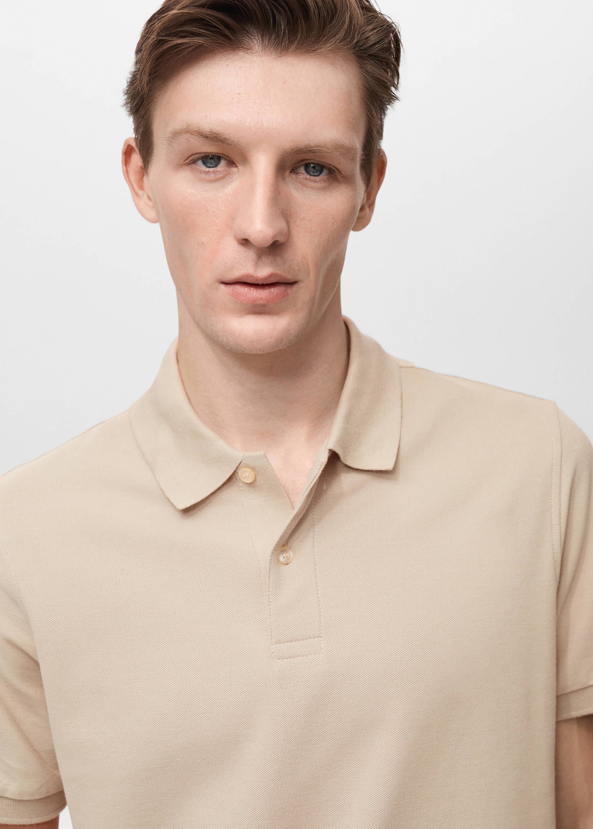 Regular-fit cotton piqué polo shirt - Details of the article 1
