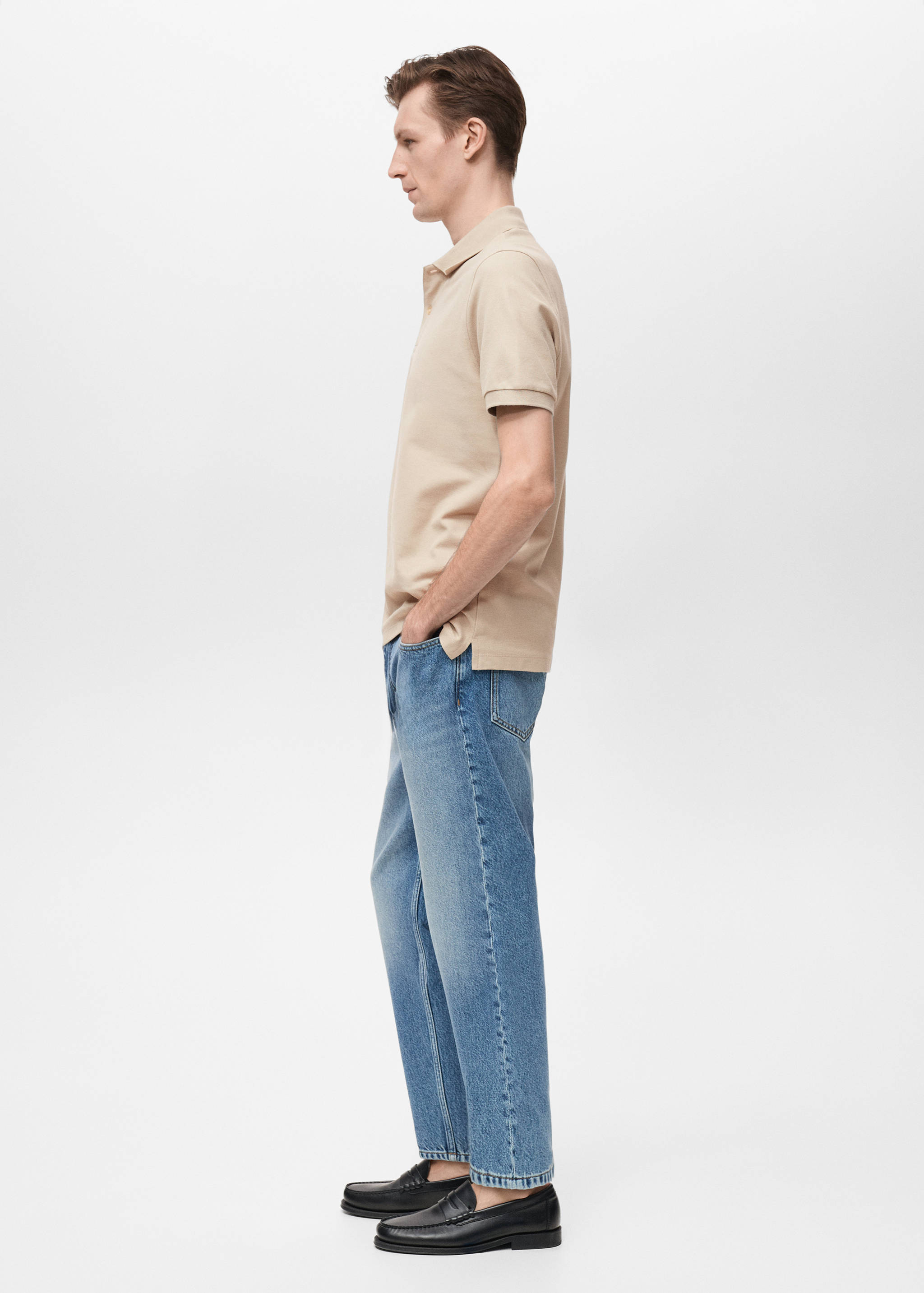 Regular-fit cotton piqué polo shirt - Details of the article 2