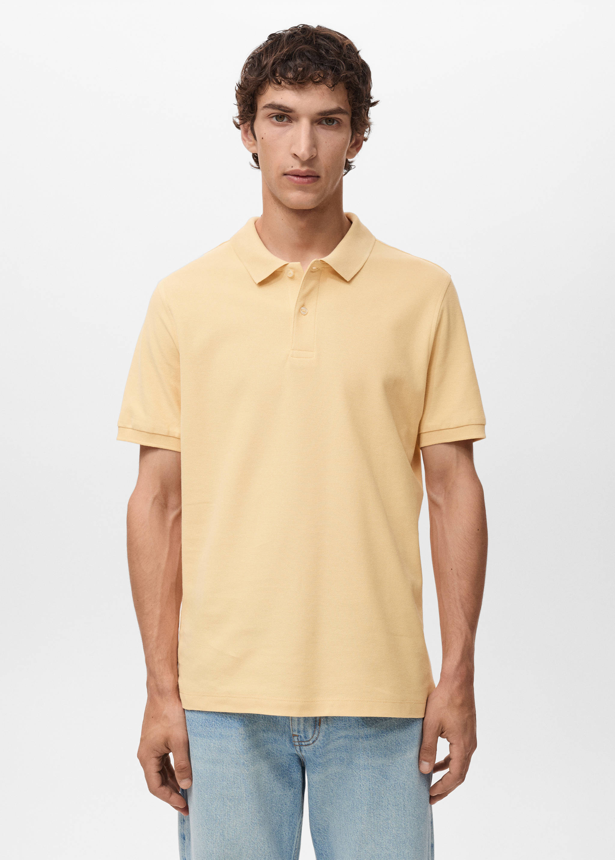 Regular-fit cotton piqué polo shirt - Medium plane