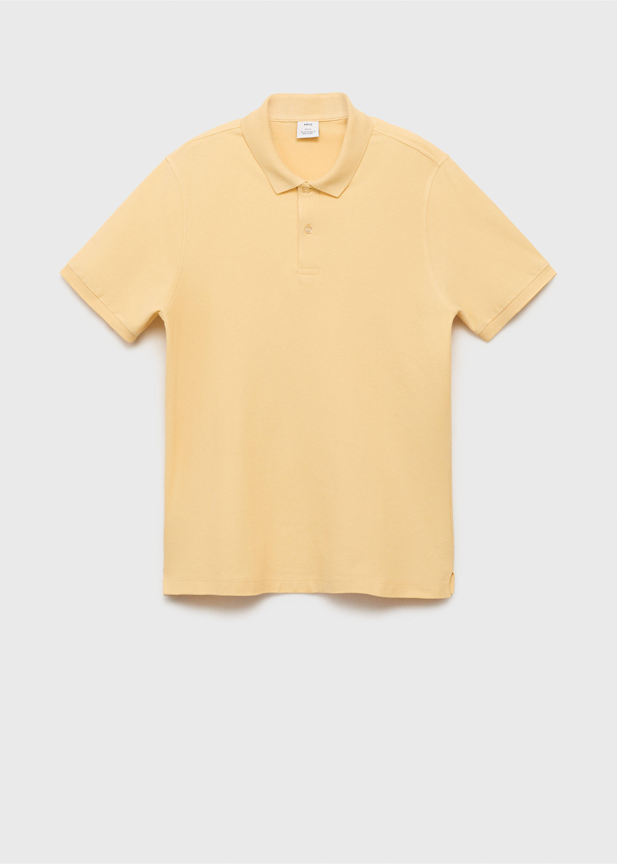 Regular-fit cotton piqué polo shirt - Article without model, Yellow. Ref: 17051273-00.