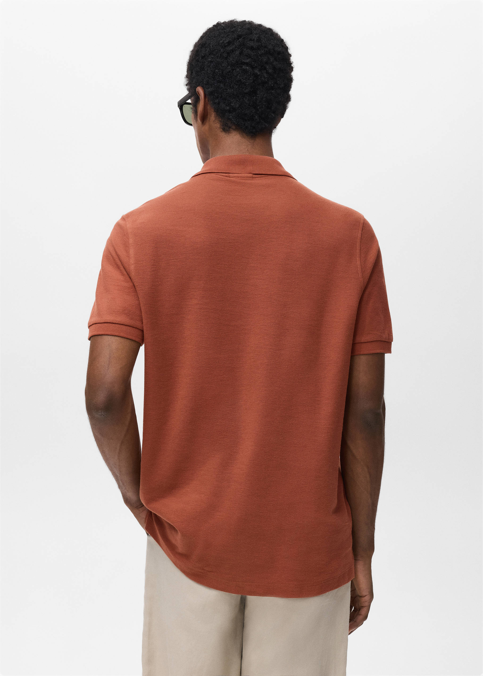 Regular-fit cotton piqué polo shirt - Reverse of the article