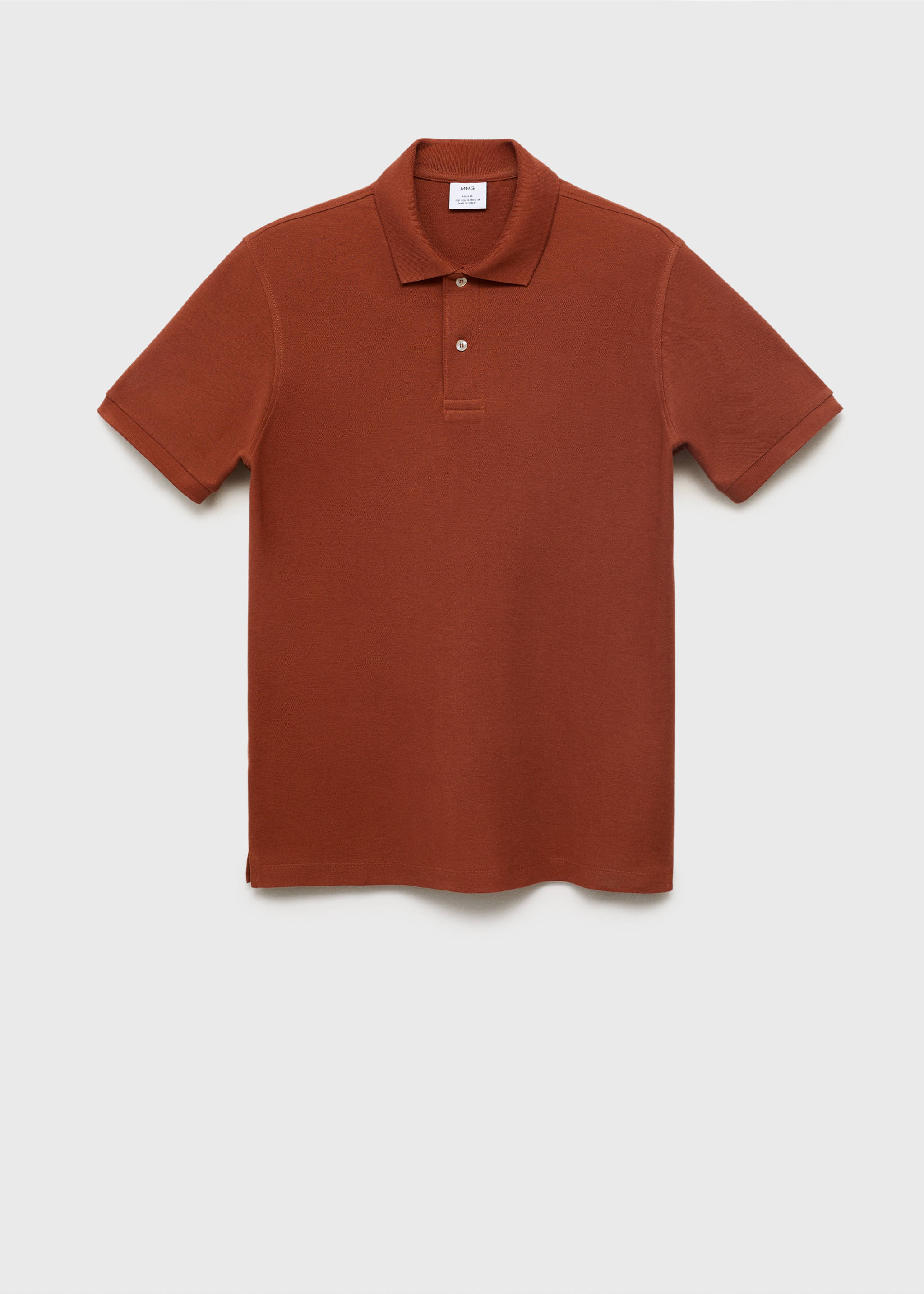 Regular-fit cotton piqué polo shirt - Article without model, Burnt Orange. Ref: 17051273-00.