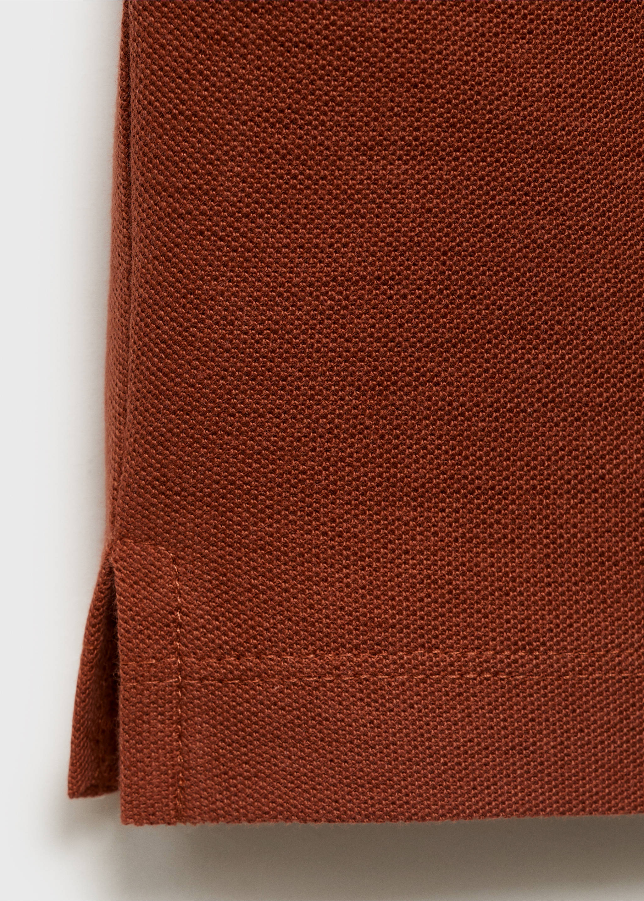 Regular-fit cotton piqué polo shirt - Details of the article 0, Burnt Orange. Ref: 17051273-00.