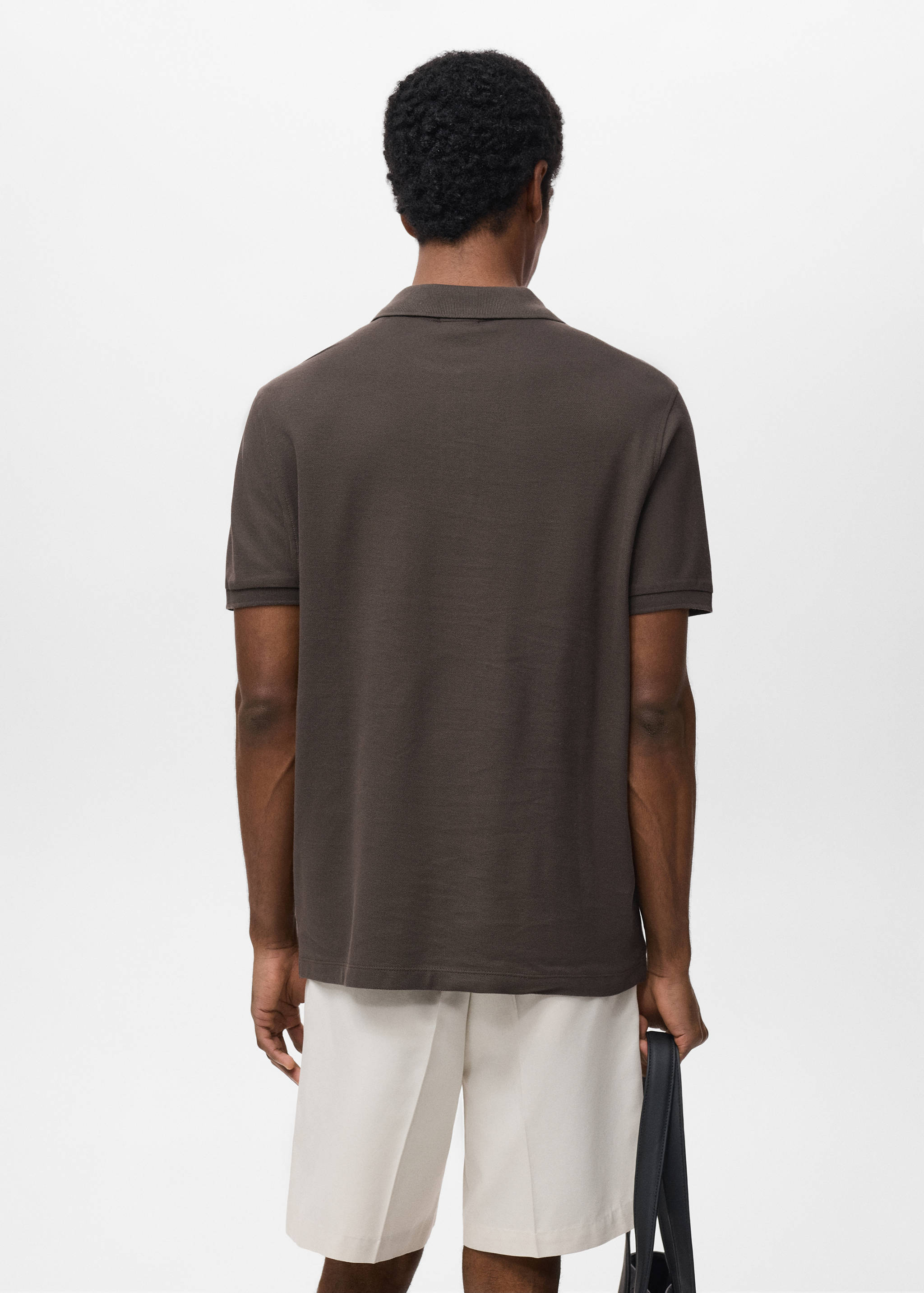 Regular-fit cotton piqué polo shirt - Reverse of the article