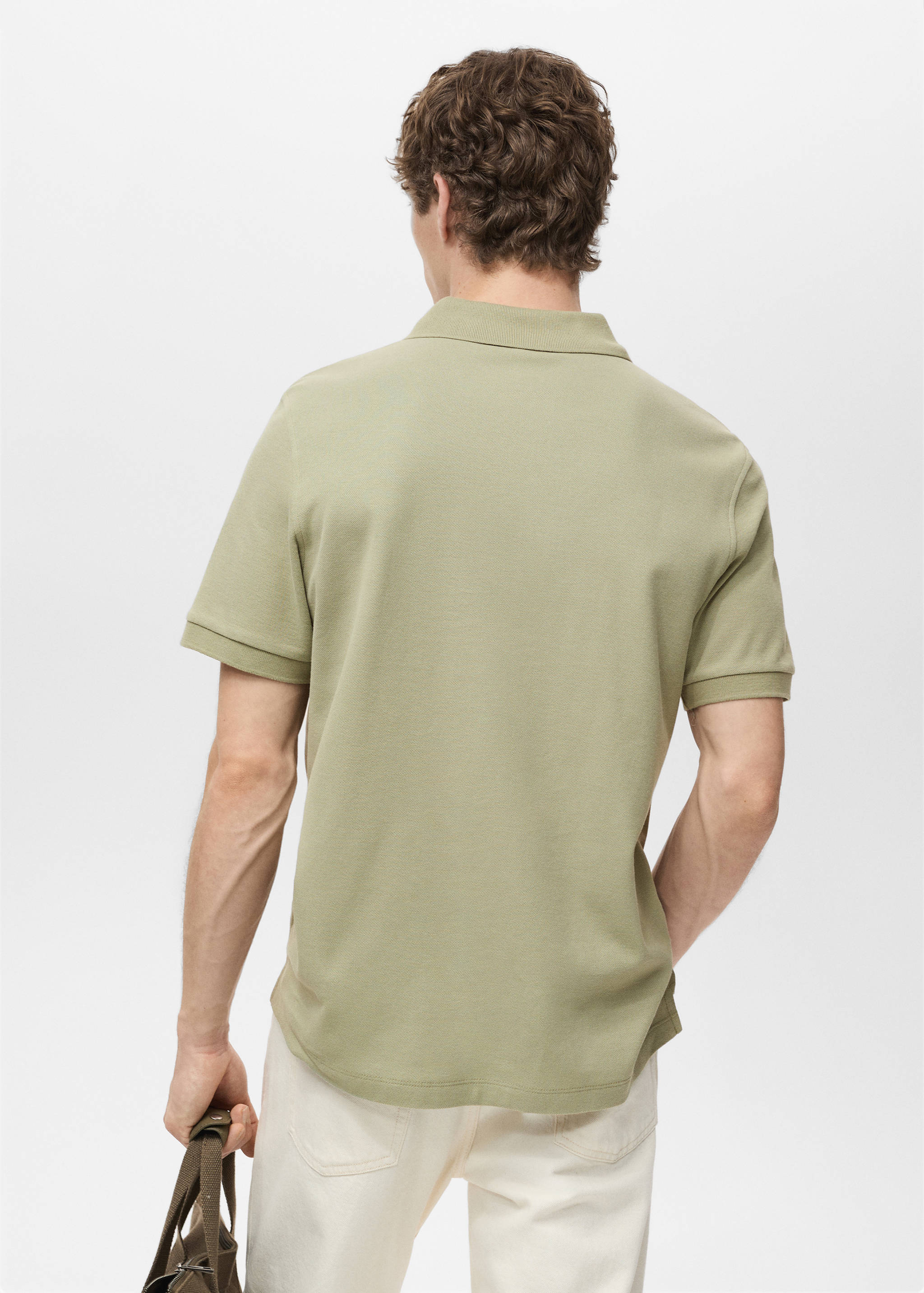 Regular-fit cotton piqué polo shirt - Reverse of the article