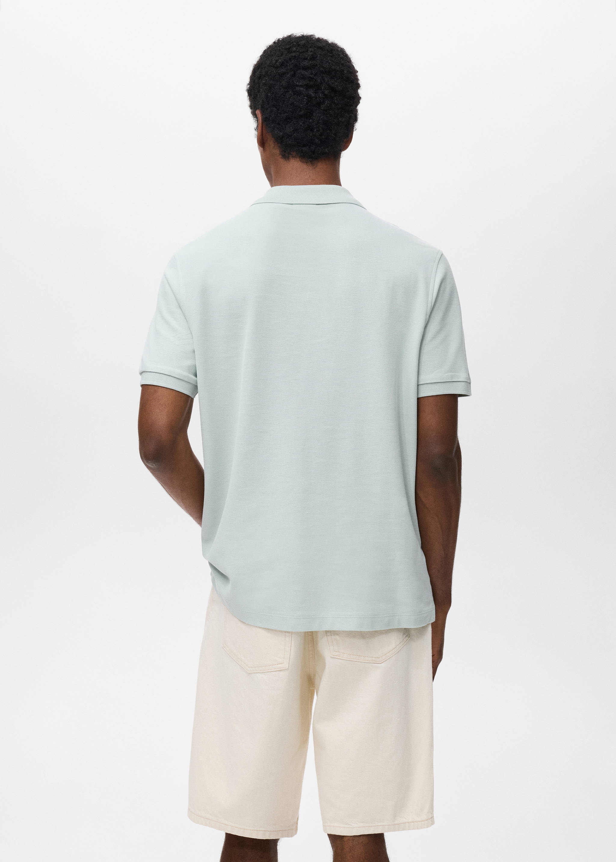 Regular-fit cotton piqué polo shirt - Reverse of the article