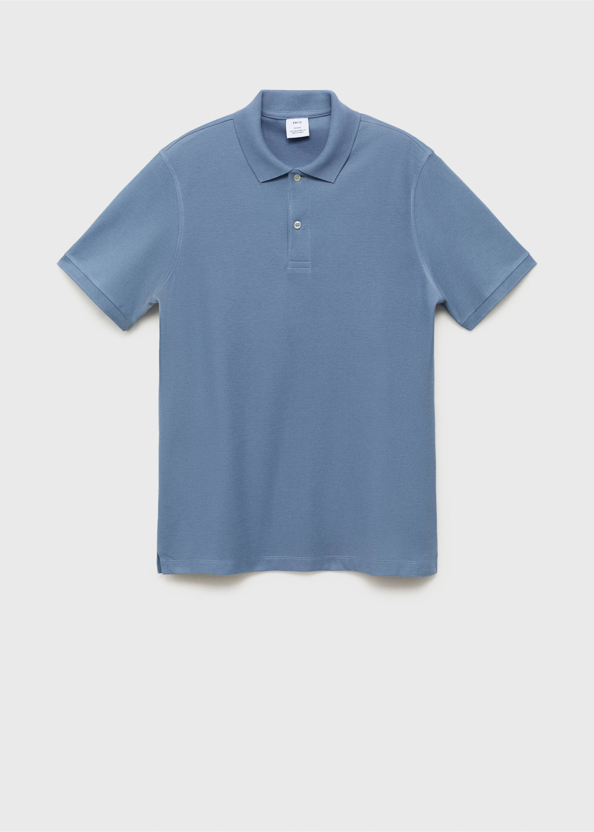 Regular-fit cotton piqué polo shirt - Article without model, Blue. Ref: 17051273-00.