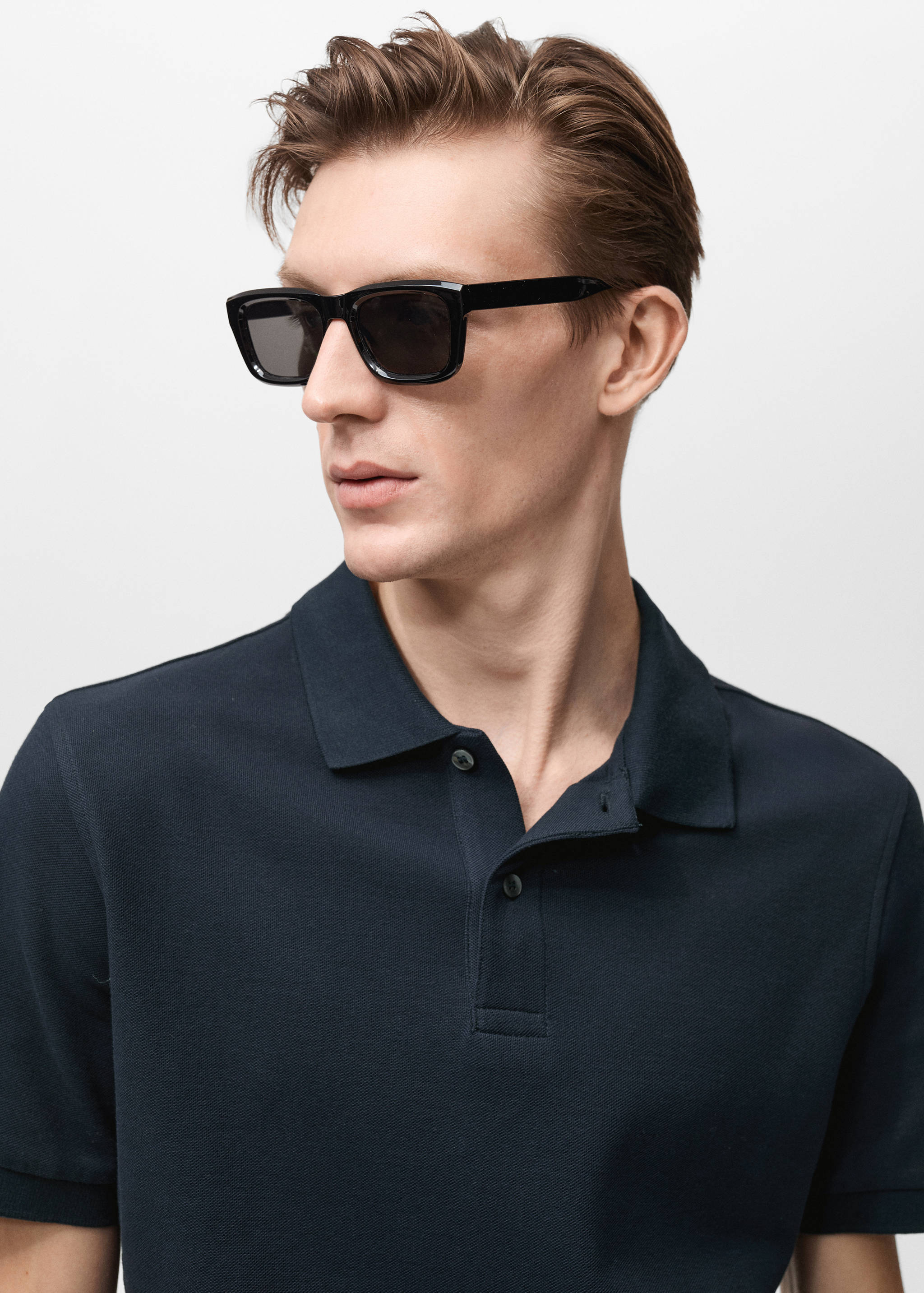 Regular-fit cotton piqué polo shirt - Details of the article 1
