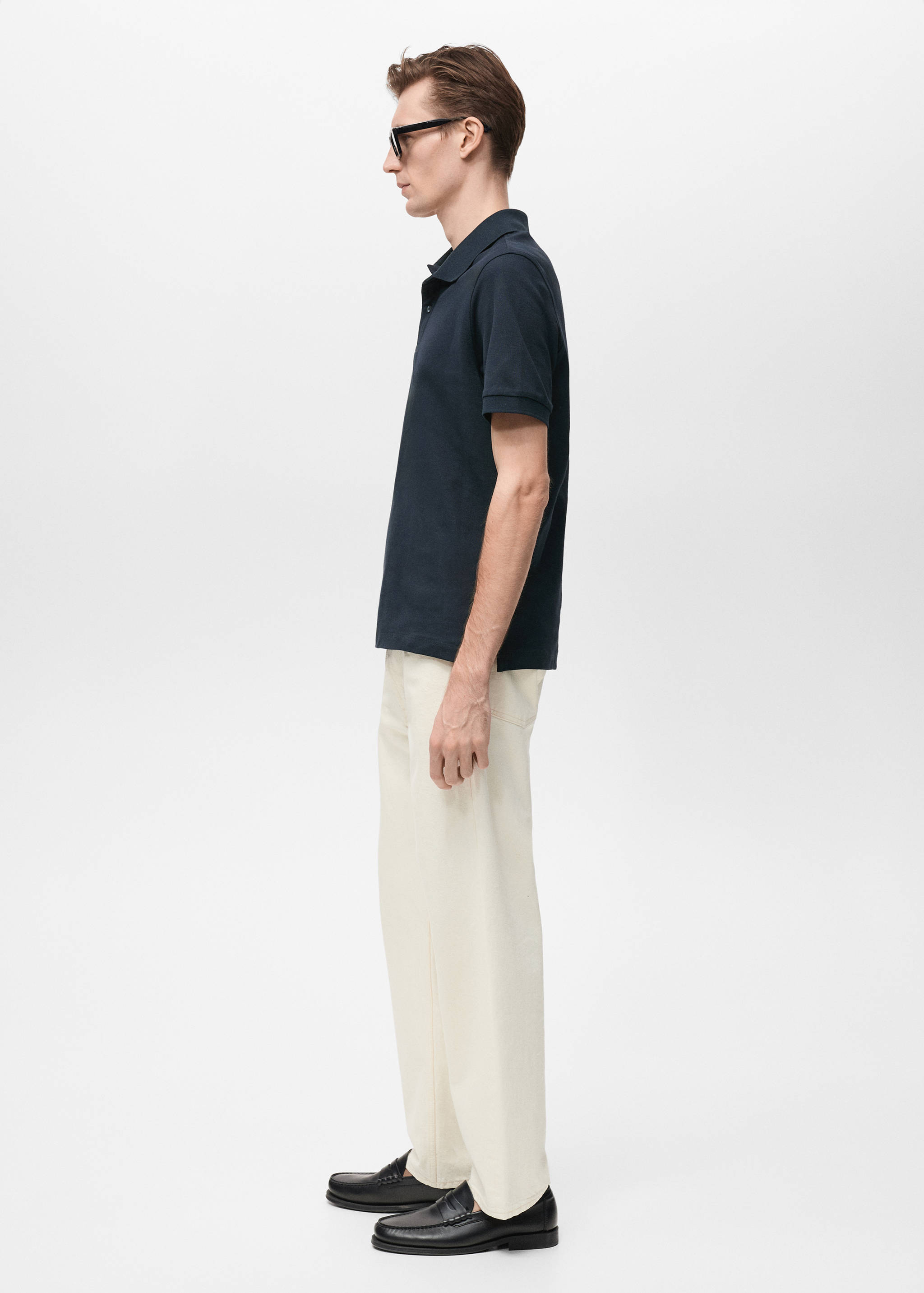 Regular-fit cotton piqué polo shirt - Details of the article 2