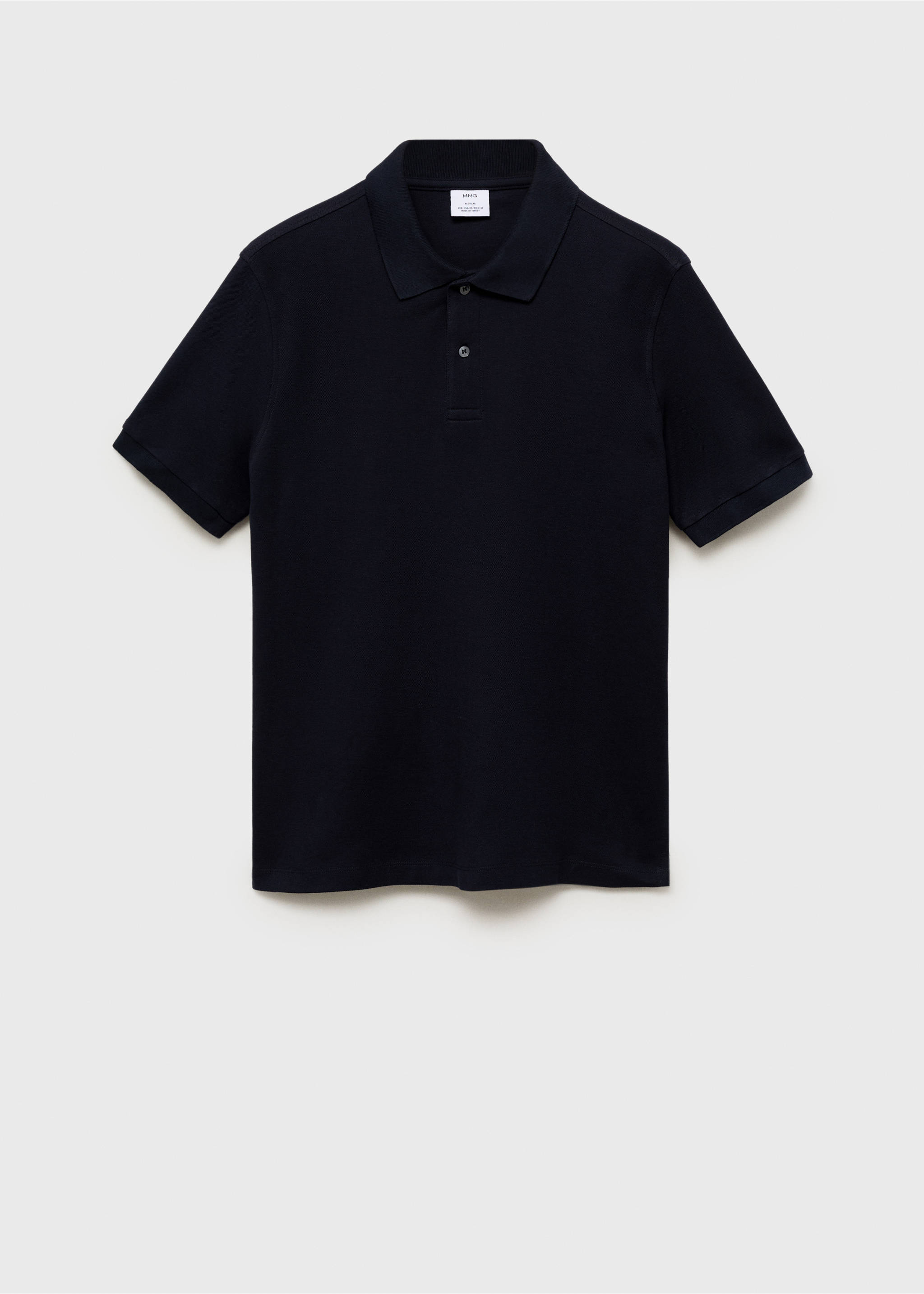 Regular-fit cotton piqué polo shirt - Article without model, Dark Navy. Ref: 17051273-00.