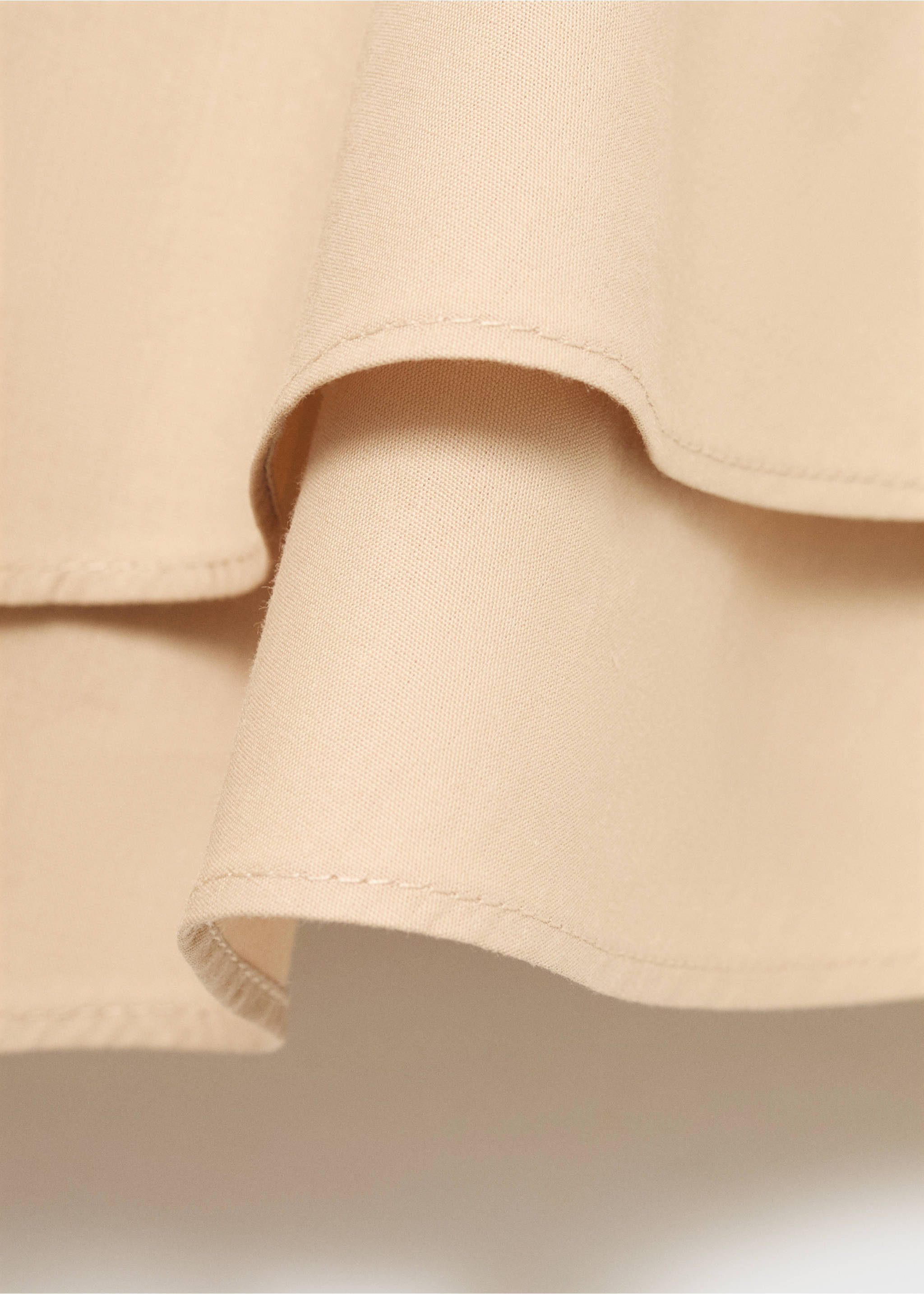 Strapless top with ruffles - Details of the article 8, Beige. Ref: 17051274-00.