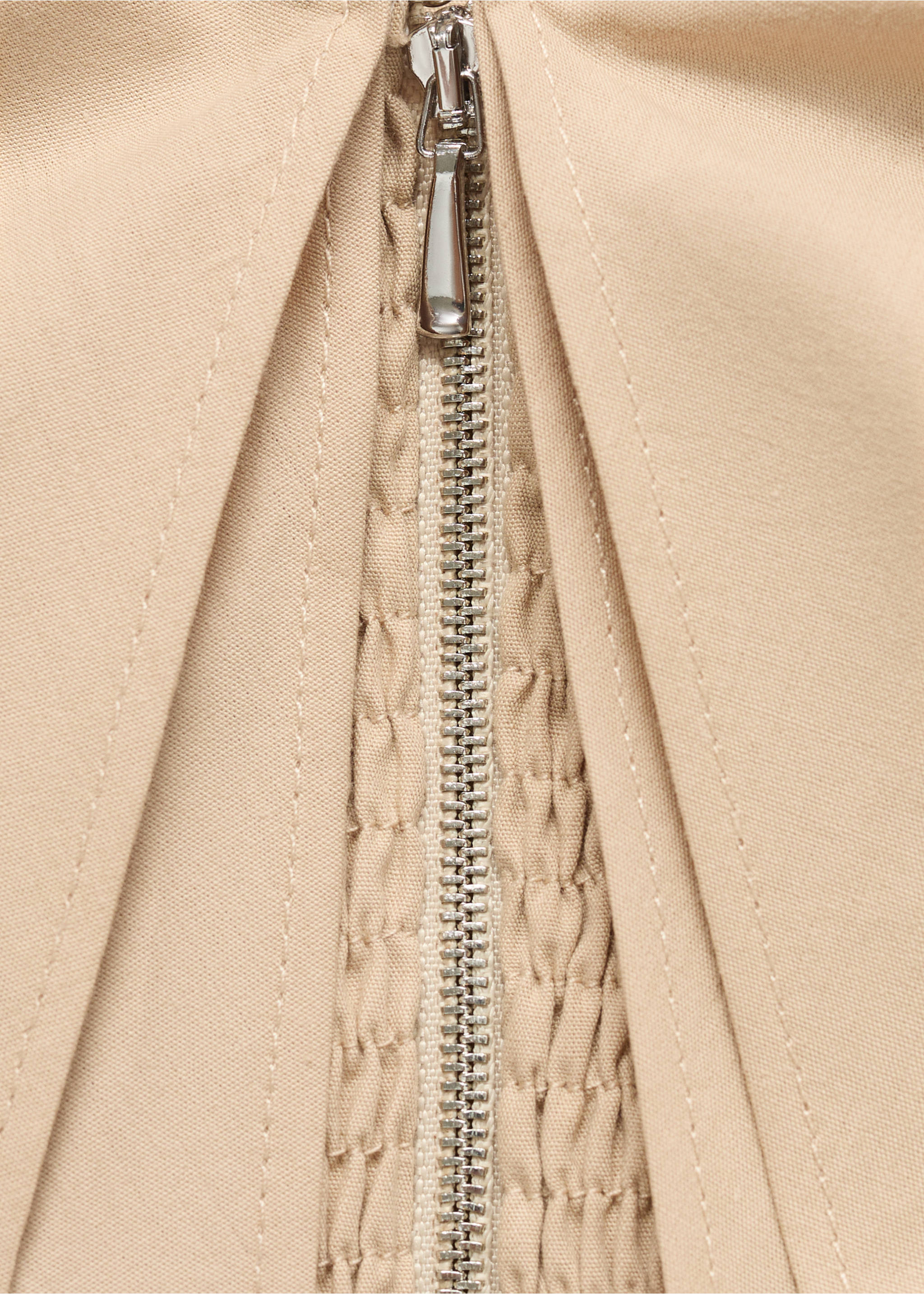 Strapless top with ruffles - Details of the article 0, Beige. Ref: 17051274-00.
