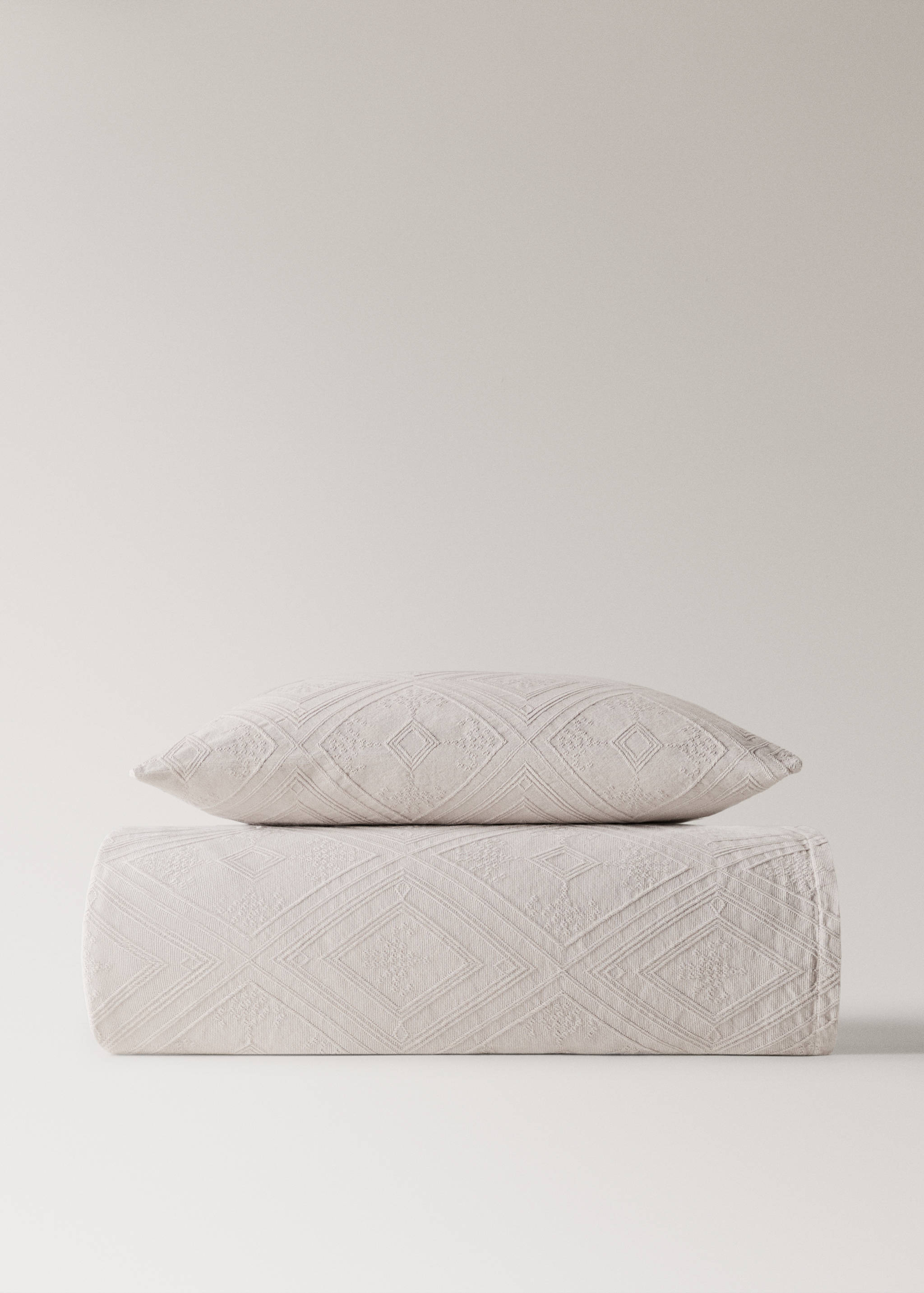 Cotton jacquard diamond-pattern bedspread for 130/150 cm bed - Details of the article 3