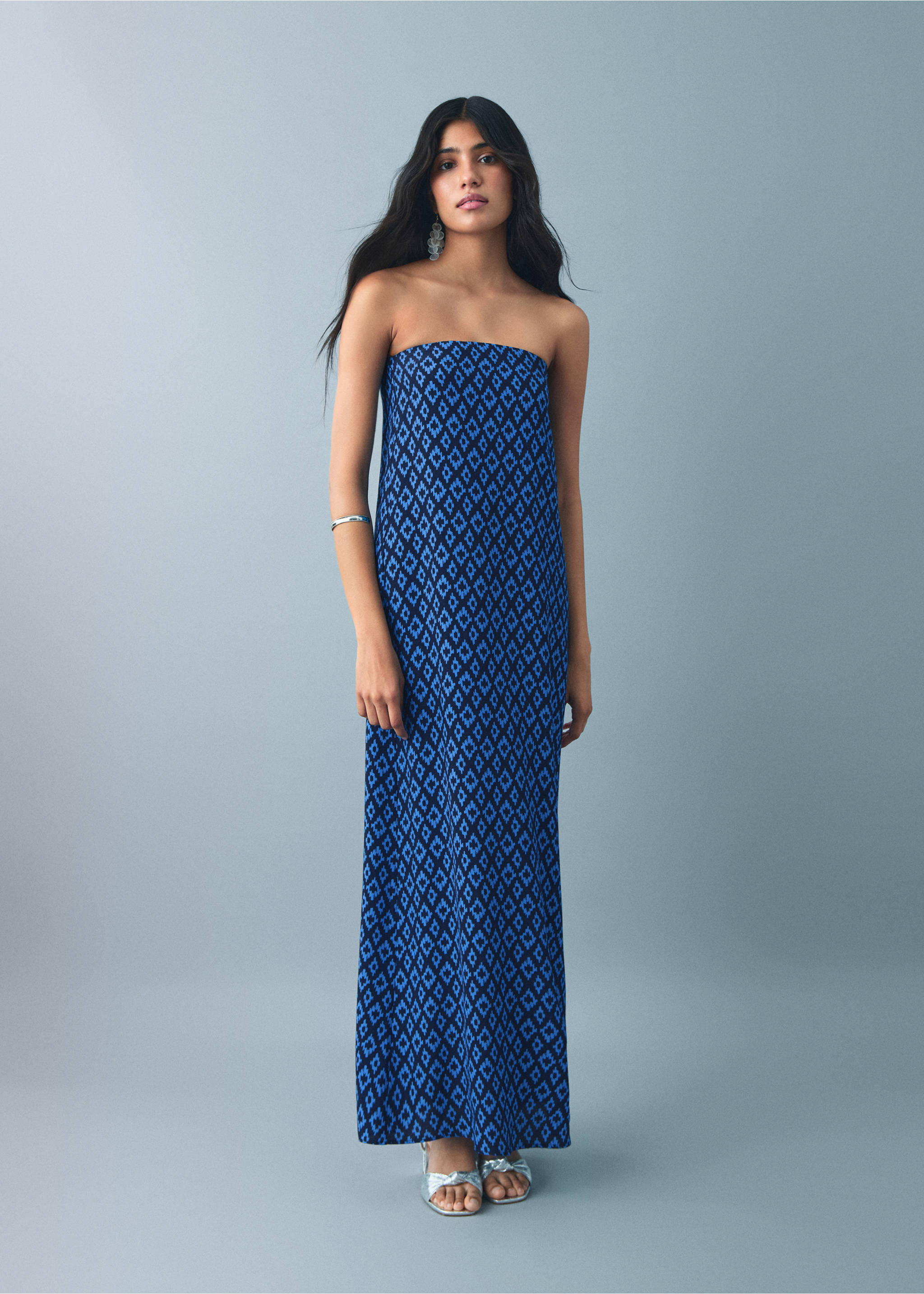 Flowy printed dress - General plane, Navy. Ref: 17051289-00.