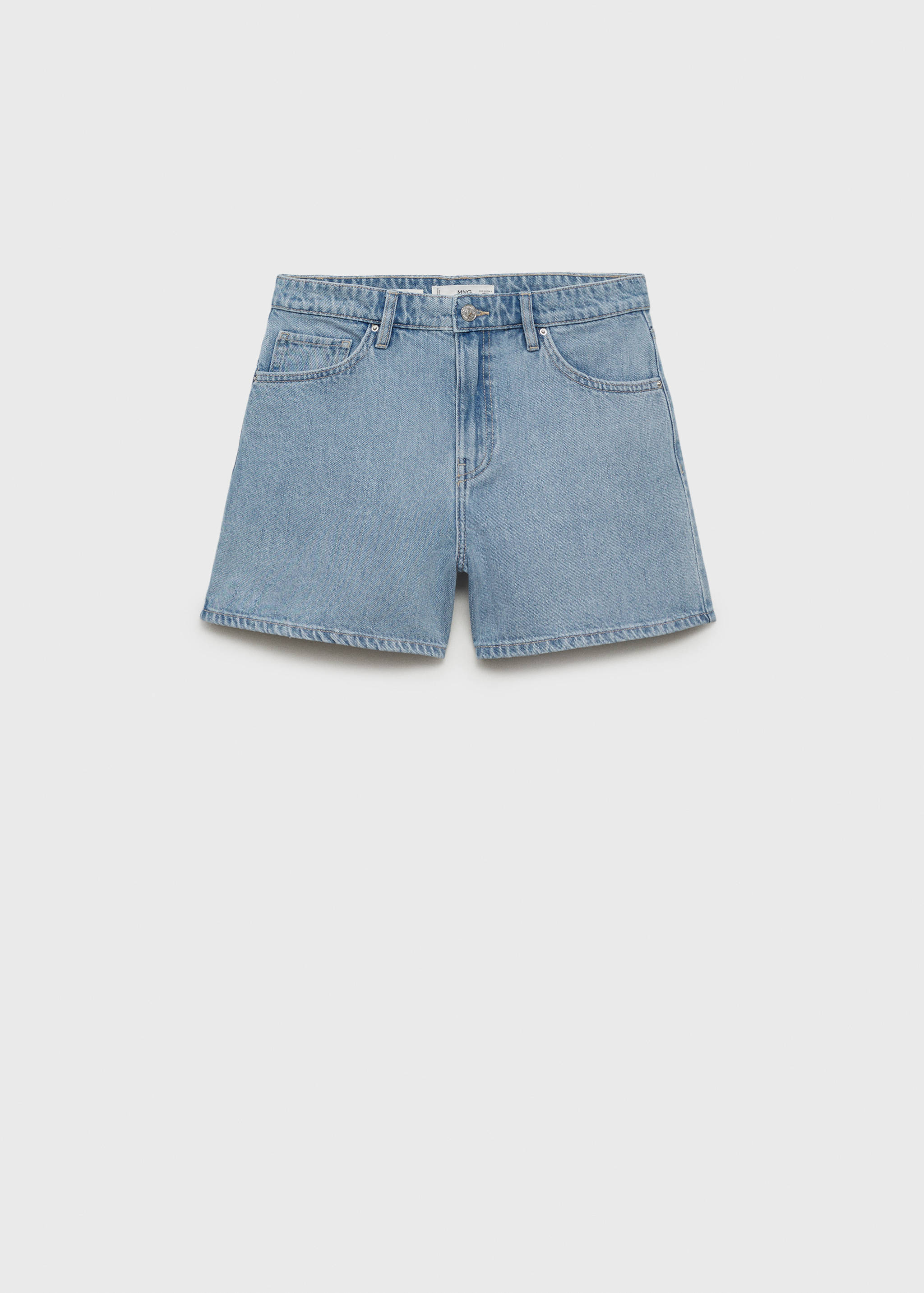 High-waisted straight-fit denim shorts - Article without model