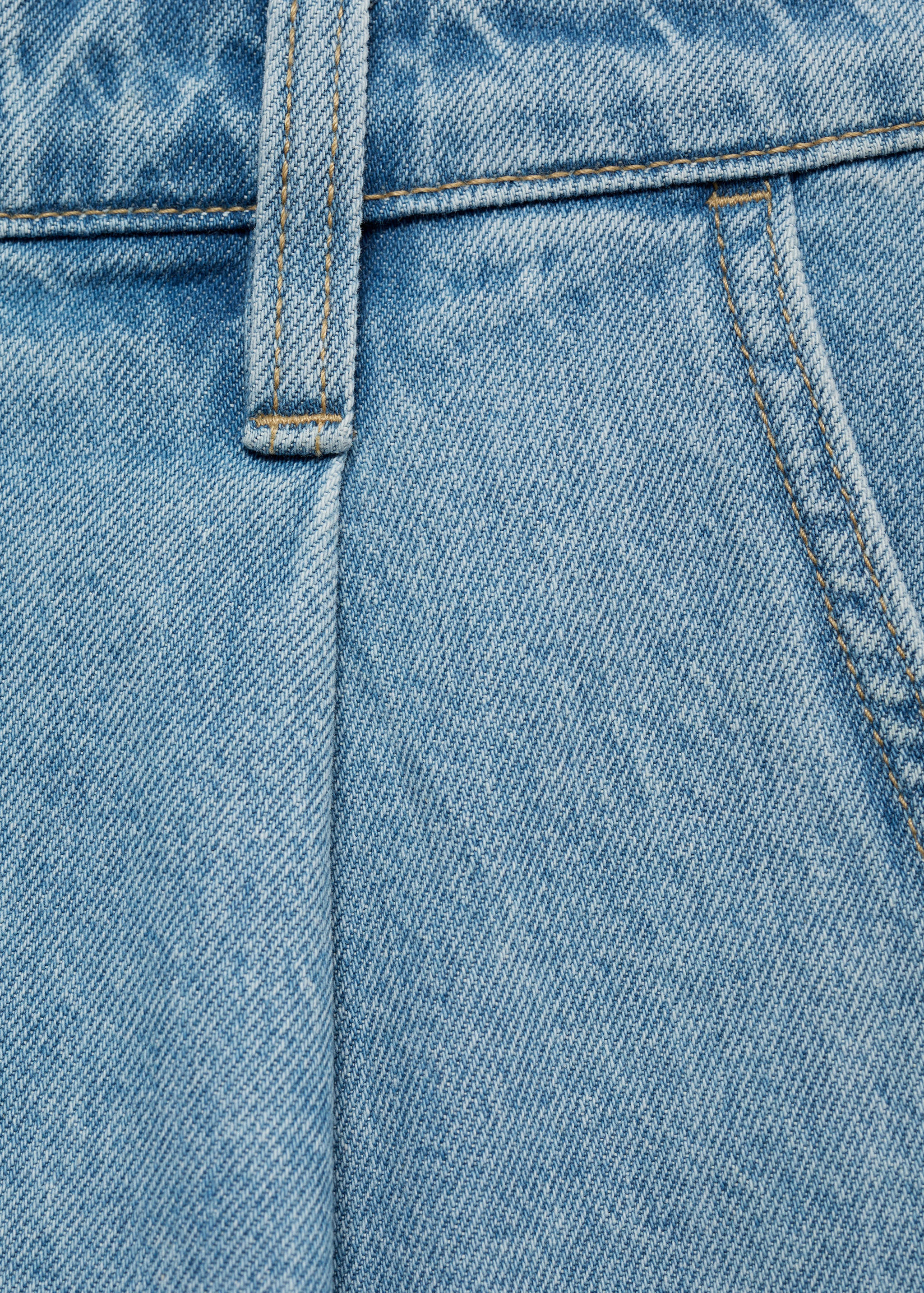 Mid-rise denim bermuda shorts with pleats - Details of the article 0