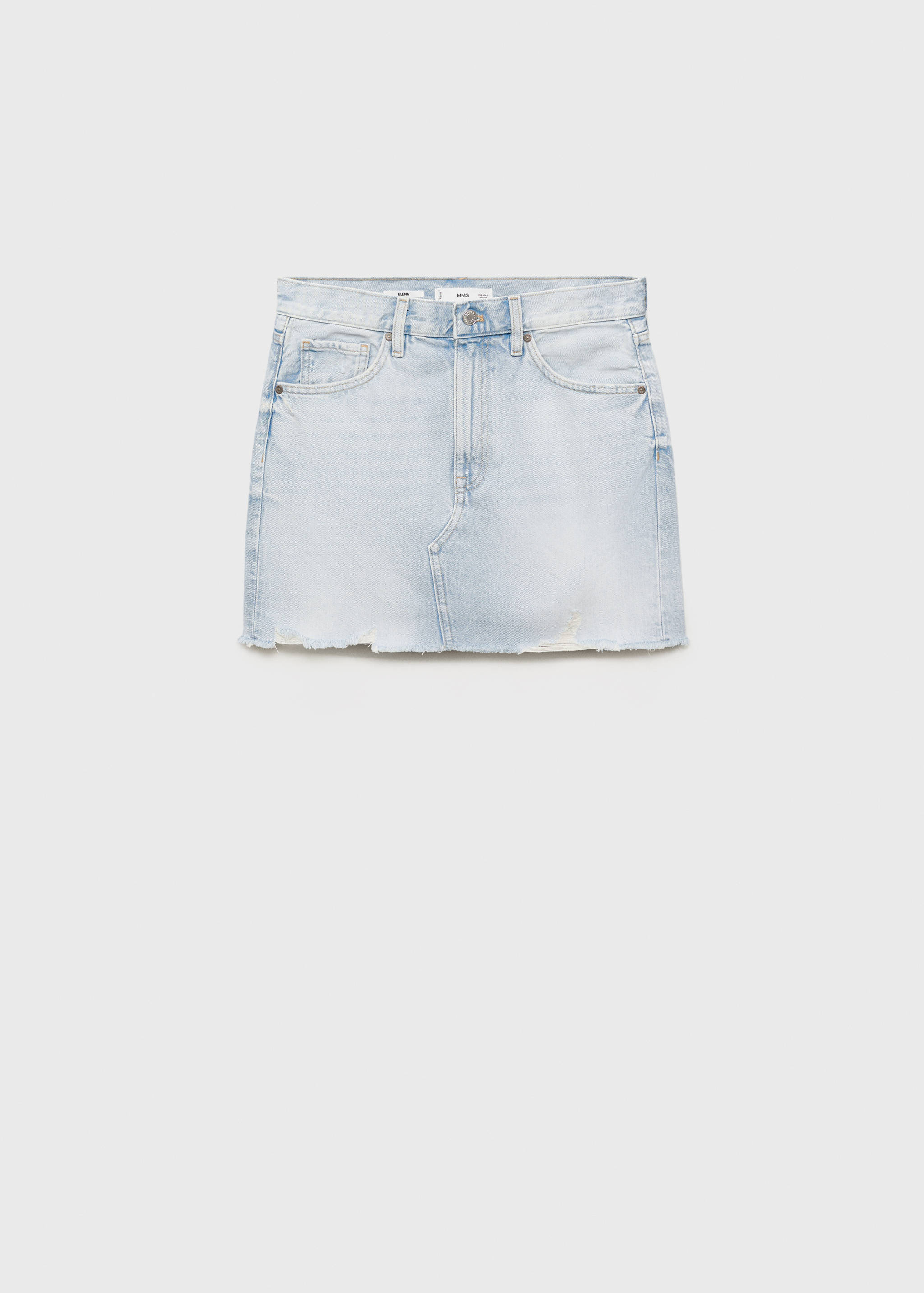 Denim skirt with frayed hem - Article without model