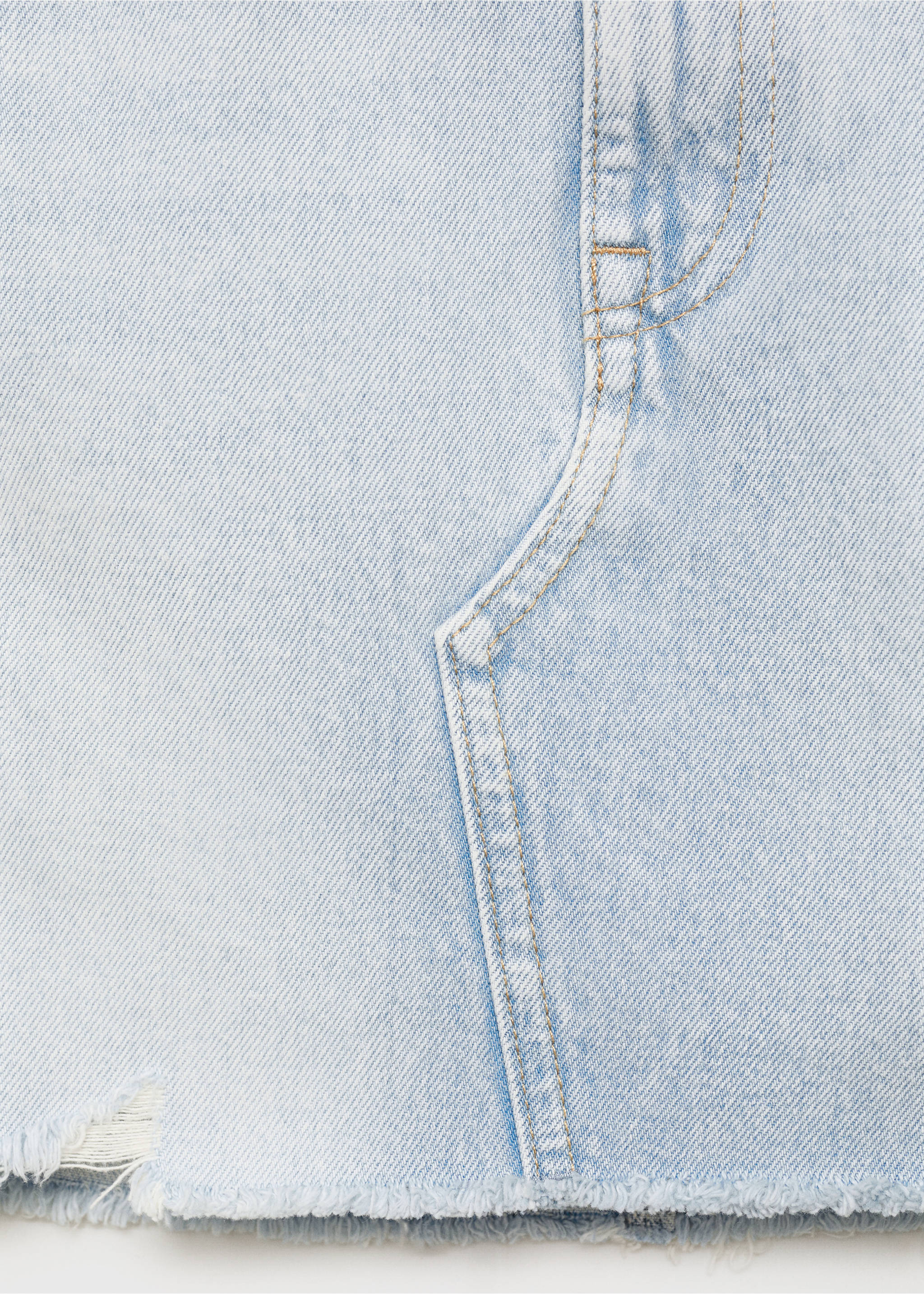 Denim skirt with frayed hem - Details of the article 0, Light Blue. Ref: 17051520-00.