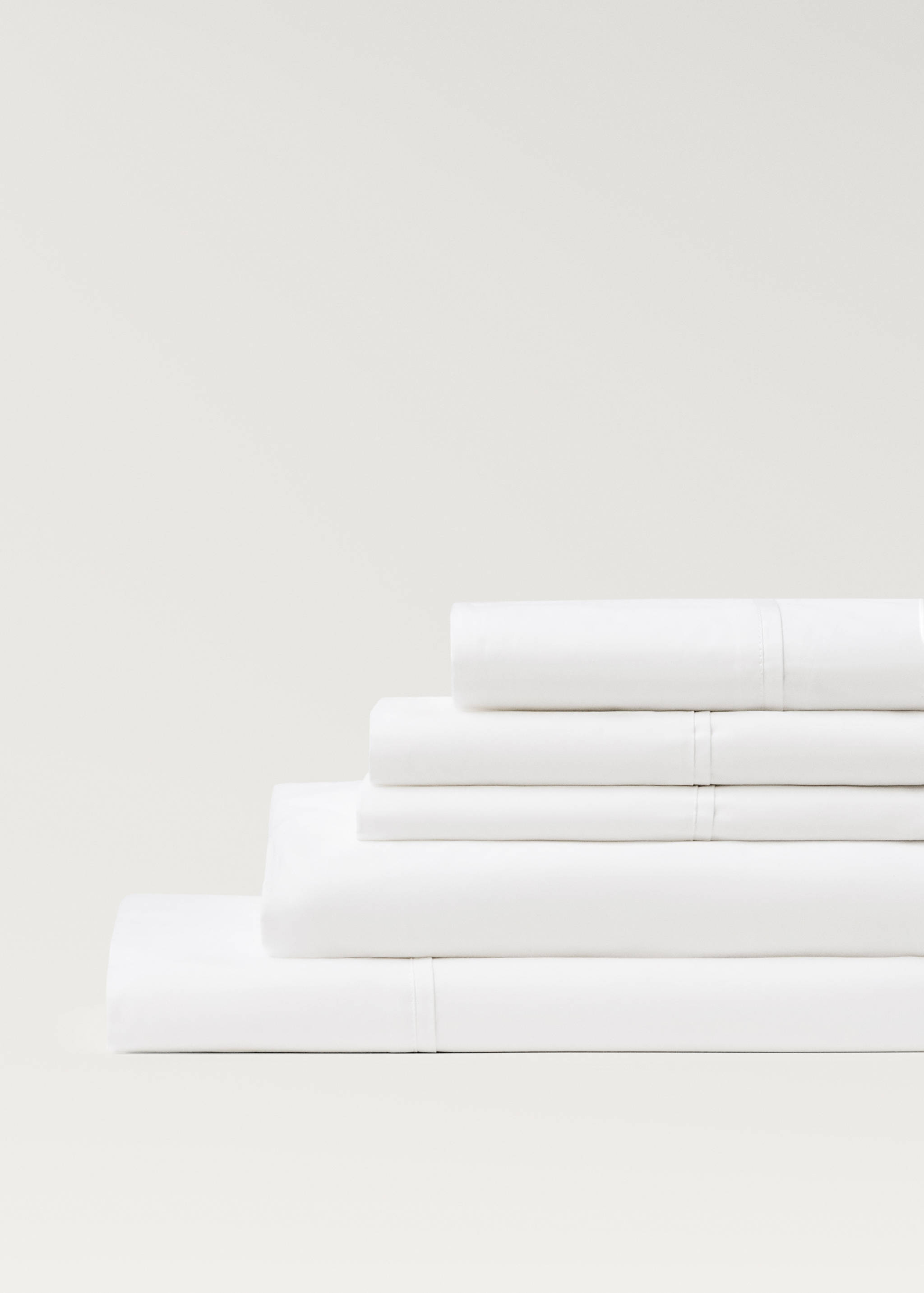 300-thread count percale cotton fitted sheet for 90 cm bed - Details of the article 3