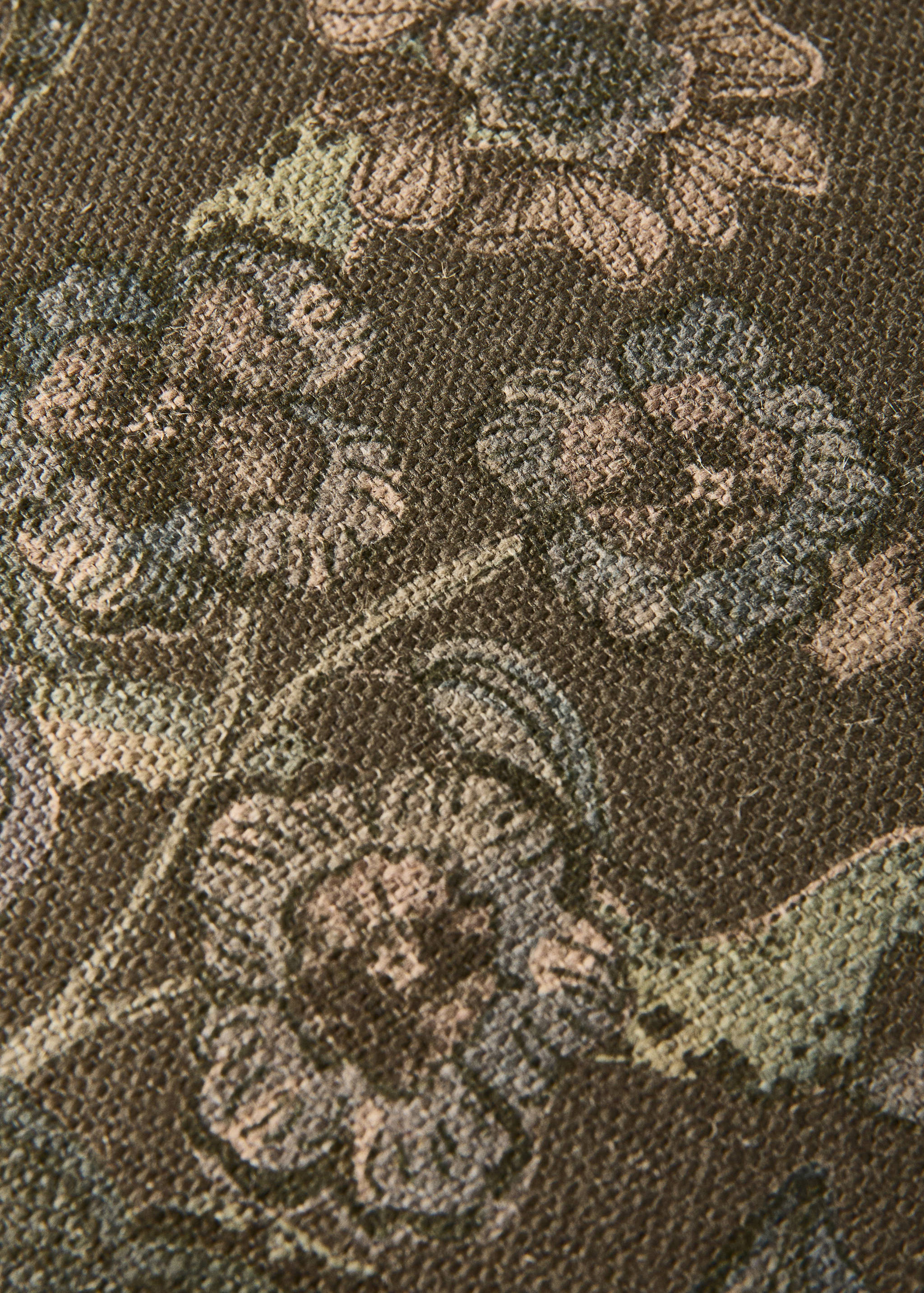 Povlak na polštářek ze lnu s květinovým vzorem 50x50 cm - Detail zboží 3
