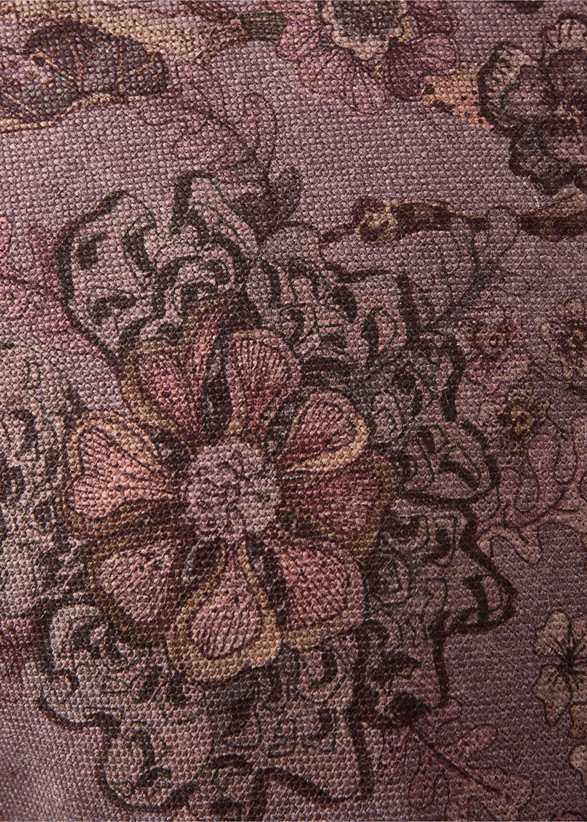 Povlak na polštářek ze lnu s květinovým vzorem 50x50 cm - Detail zboží 3, Růžový muškát. Ref: 17051592-00.