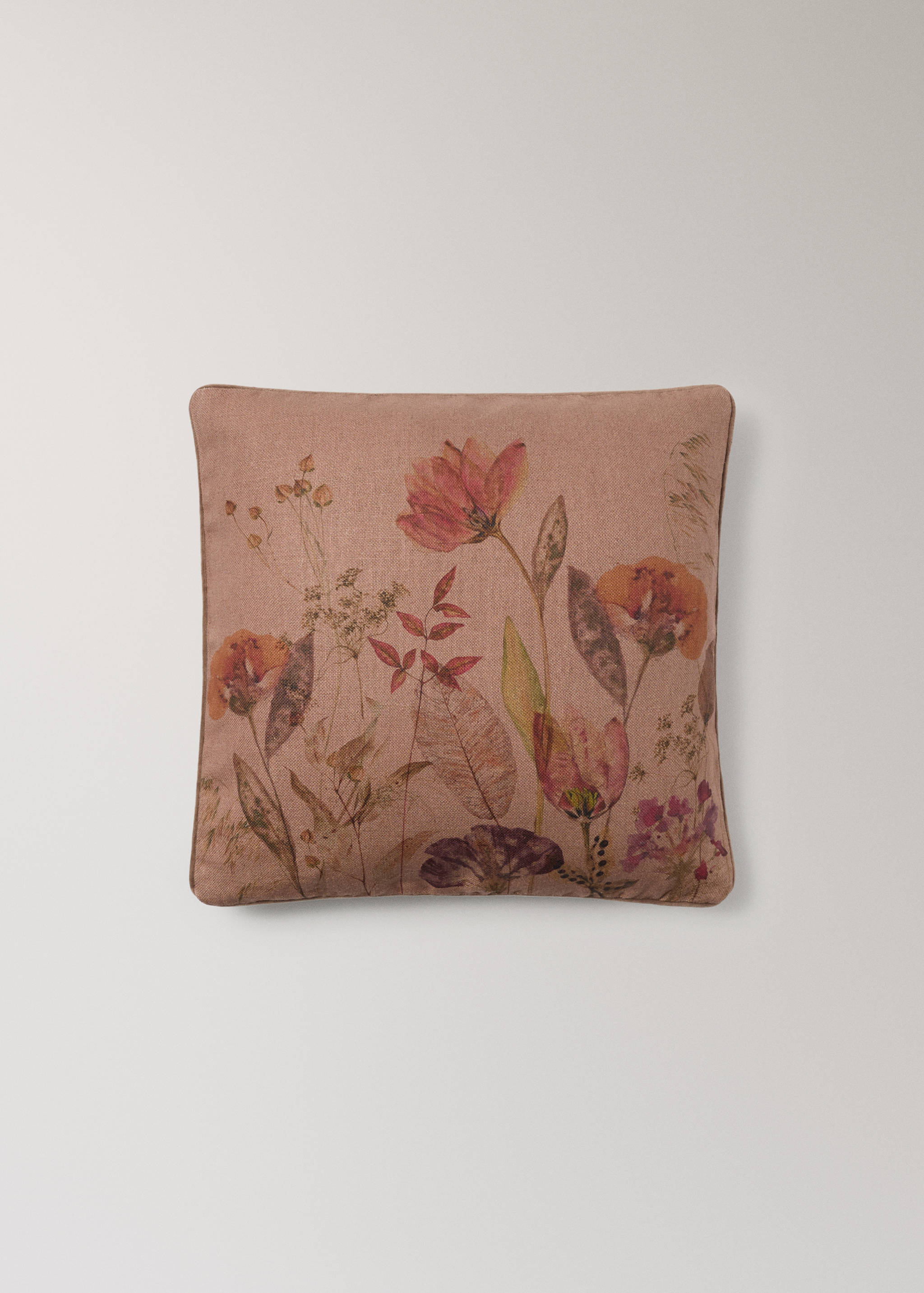 Λινή μαξιλαροθήκη με floral σχέδιο 50x50 εκ. - Προϊόν χωρίς μοντέλο